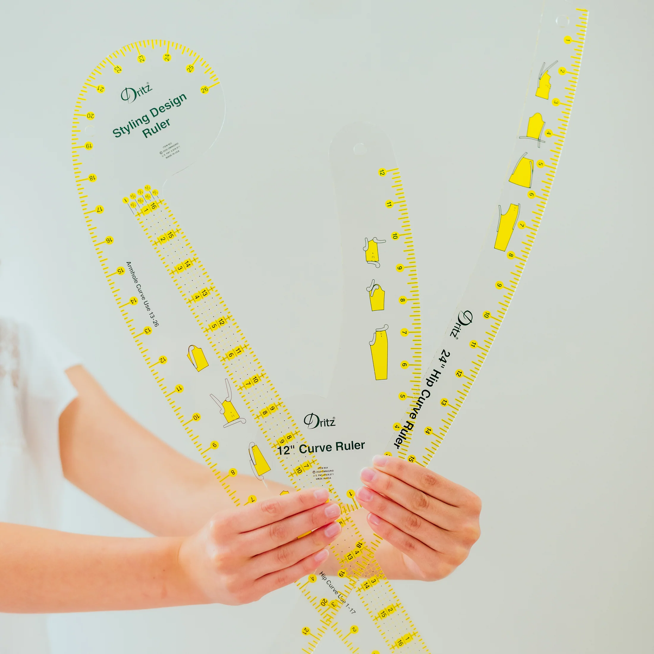 Design Ruler Trio, 3 Sewing Rulers, Clear - Image 8