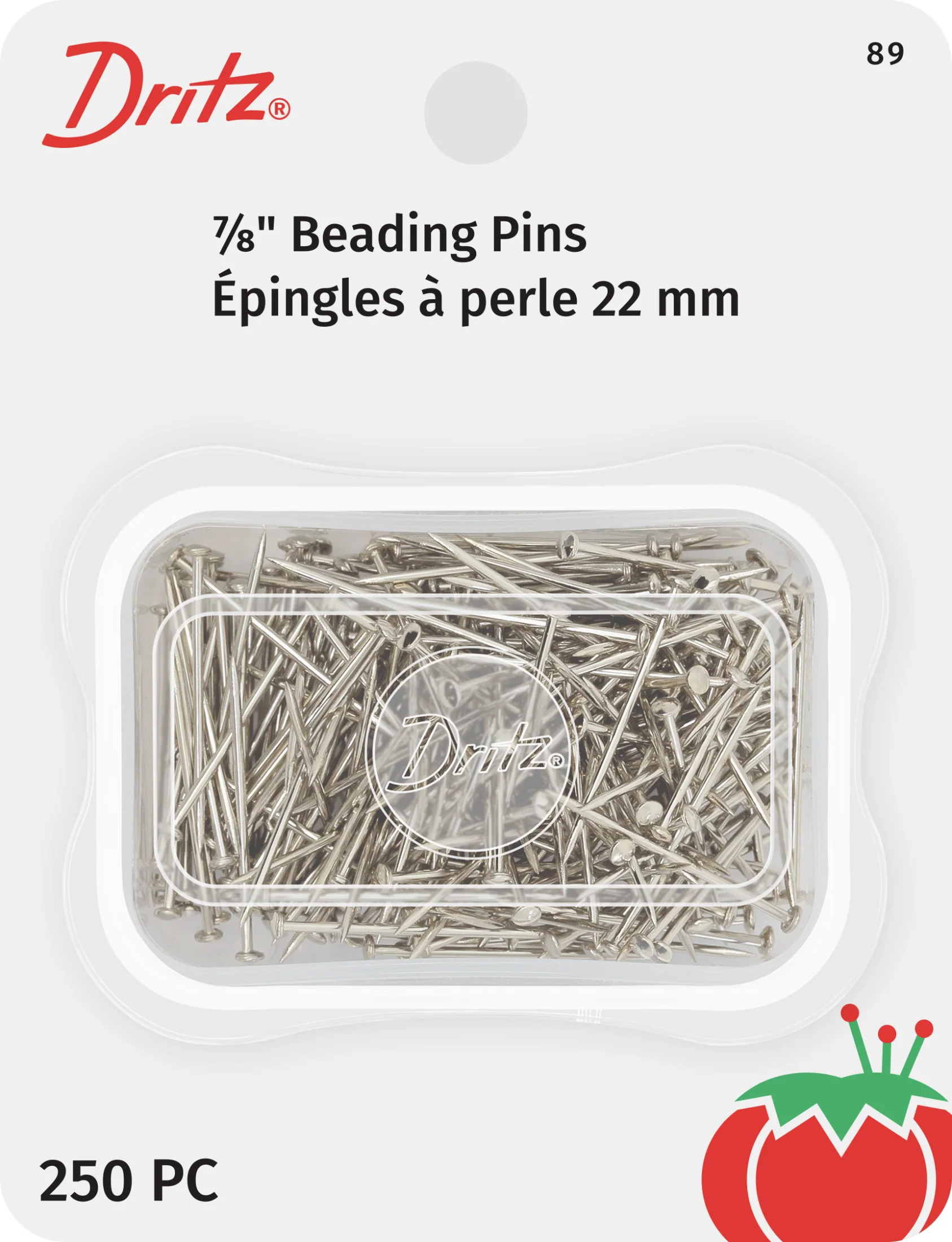 7/8" Beading Pins, Nickel, 250 pc