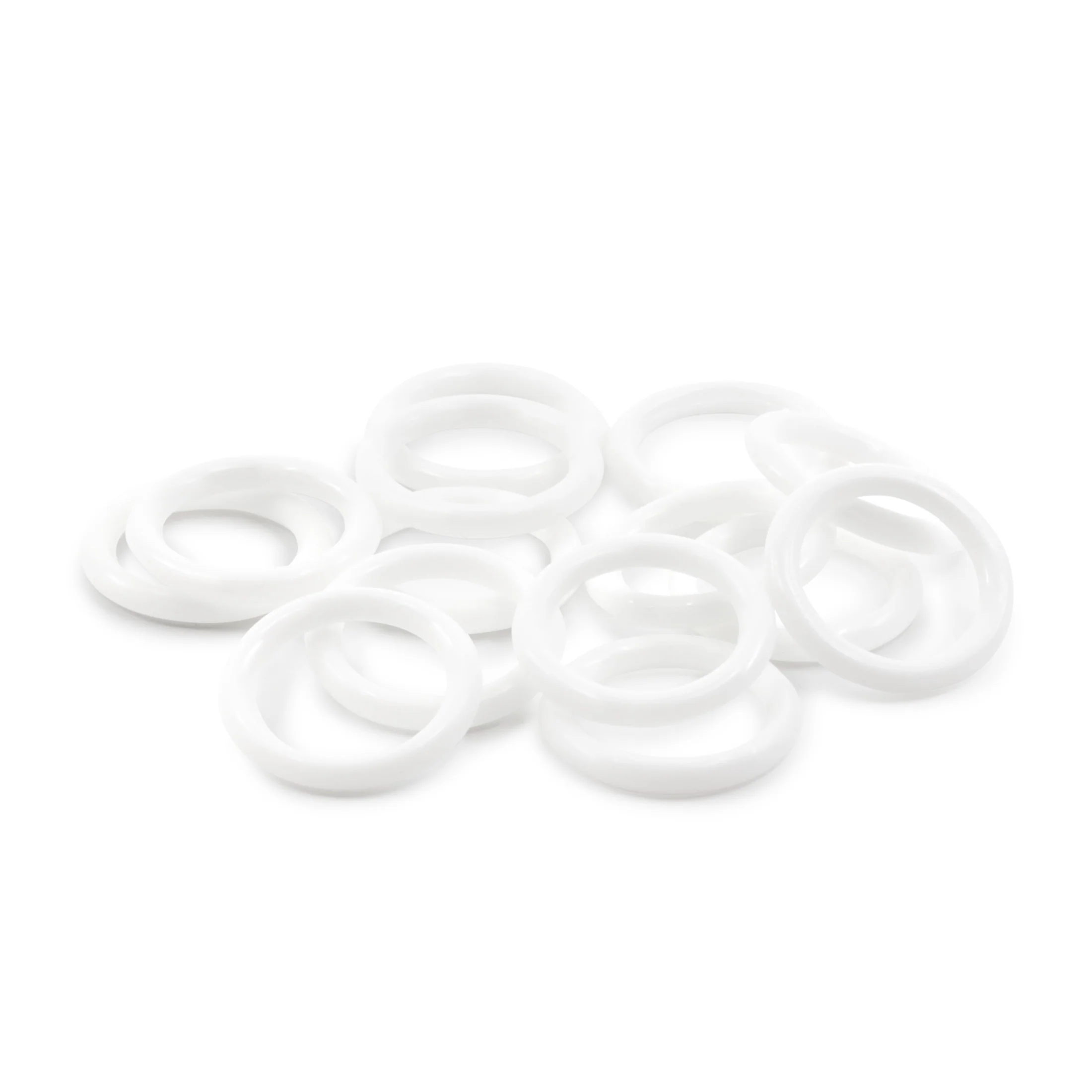1" Plastic Rings, White, 14 pc - Image 3