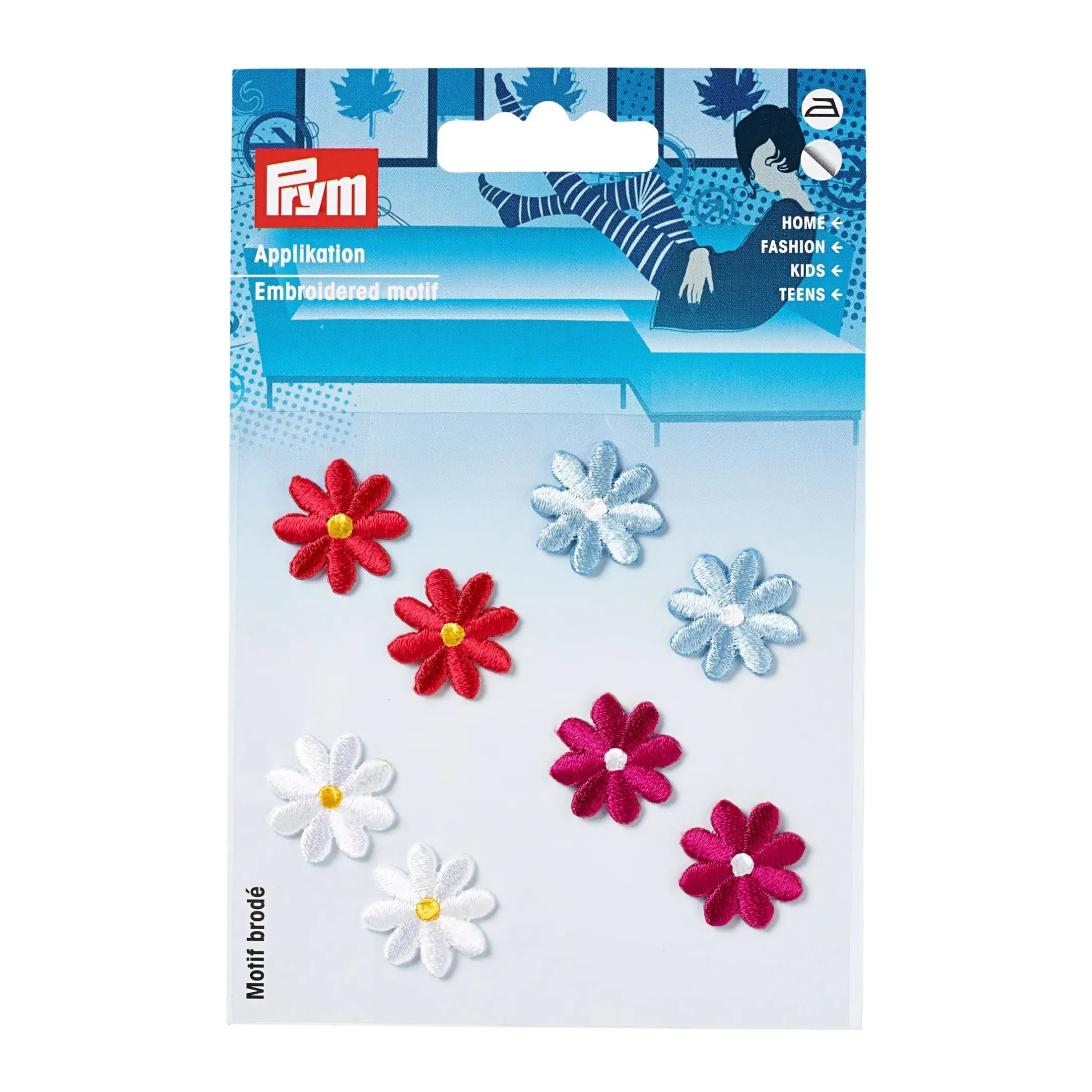 Applique, Multicolored Flowers, 8 pc