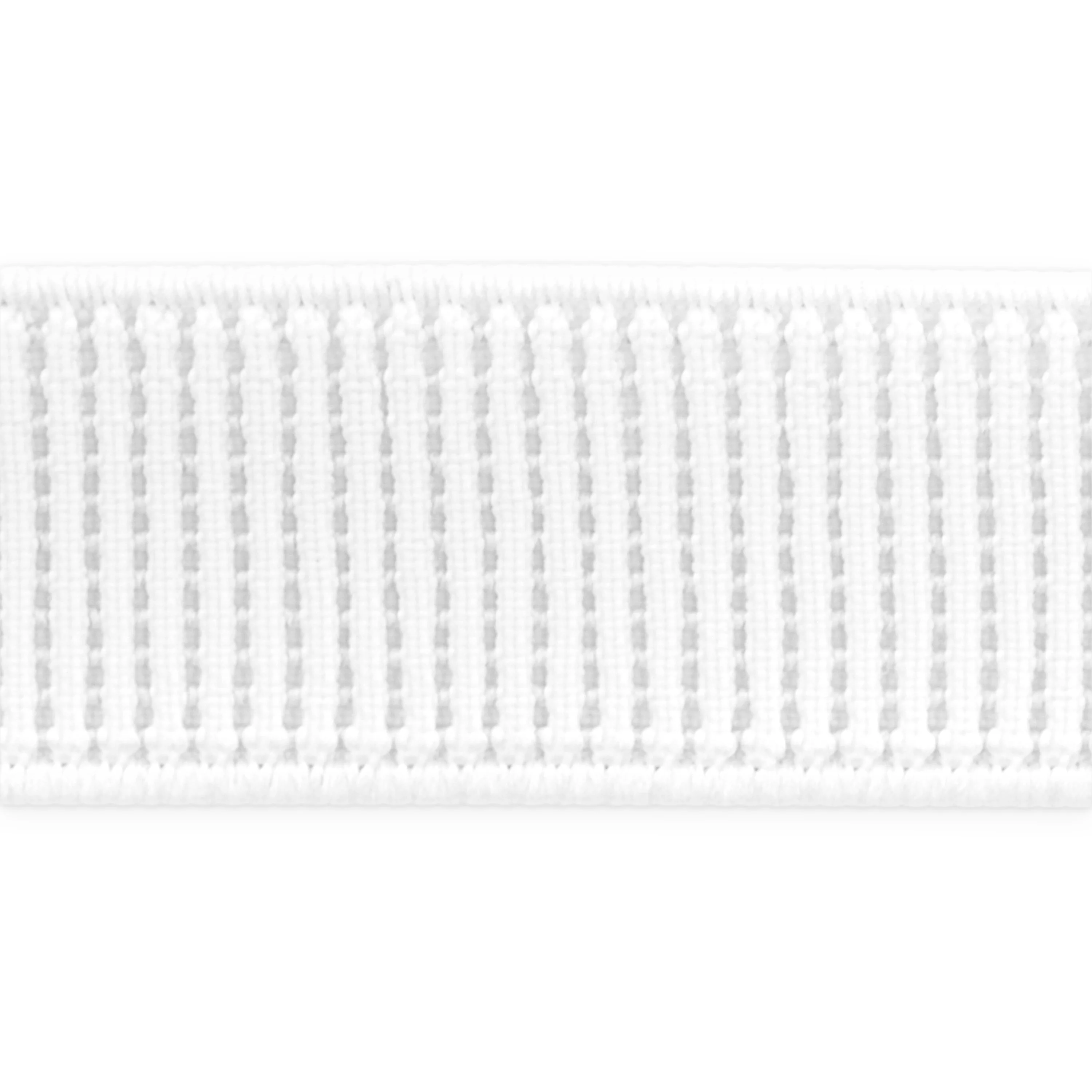 3/4" Ribbed Non-Roll Elastic, White, 1 yd - Image 4