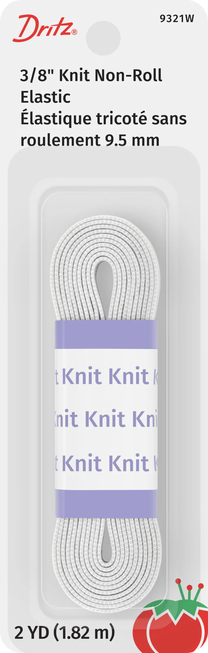 3/8" Knit Non-Roll Elastic, White, 2 yd