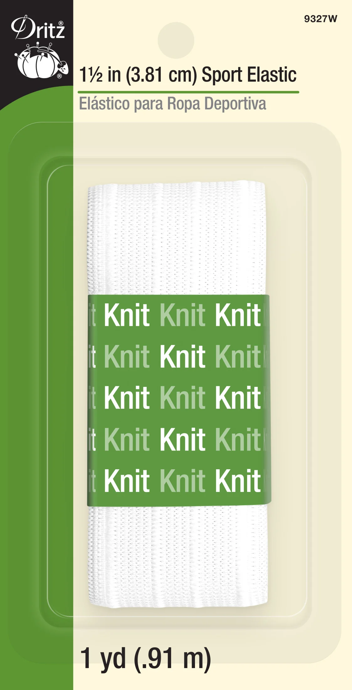 1-1/2" Sport Elastic, White, 1 yd