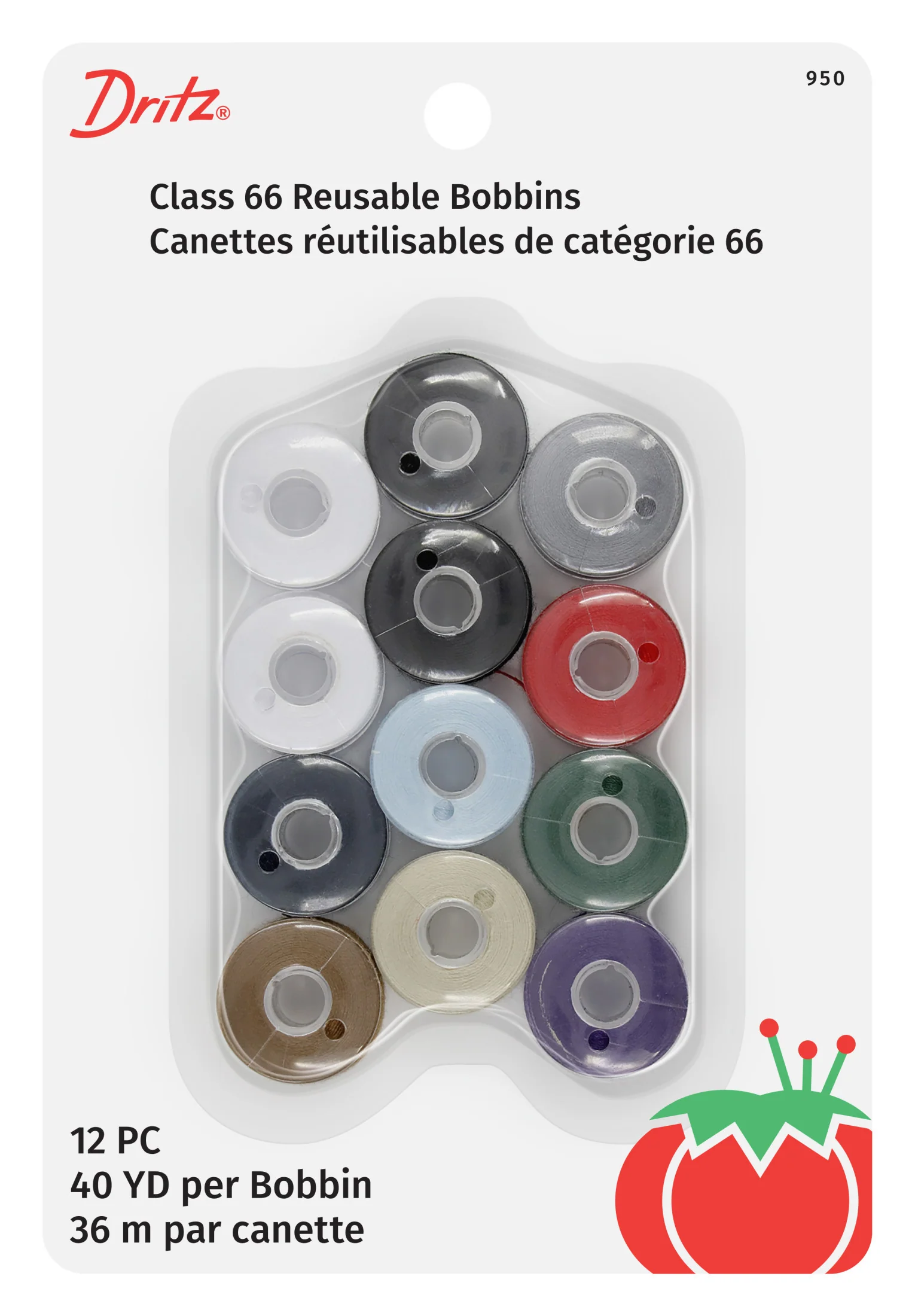 Class 66 Reusable Bobbins, Assorted, 12 pc