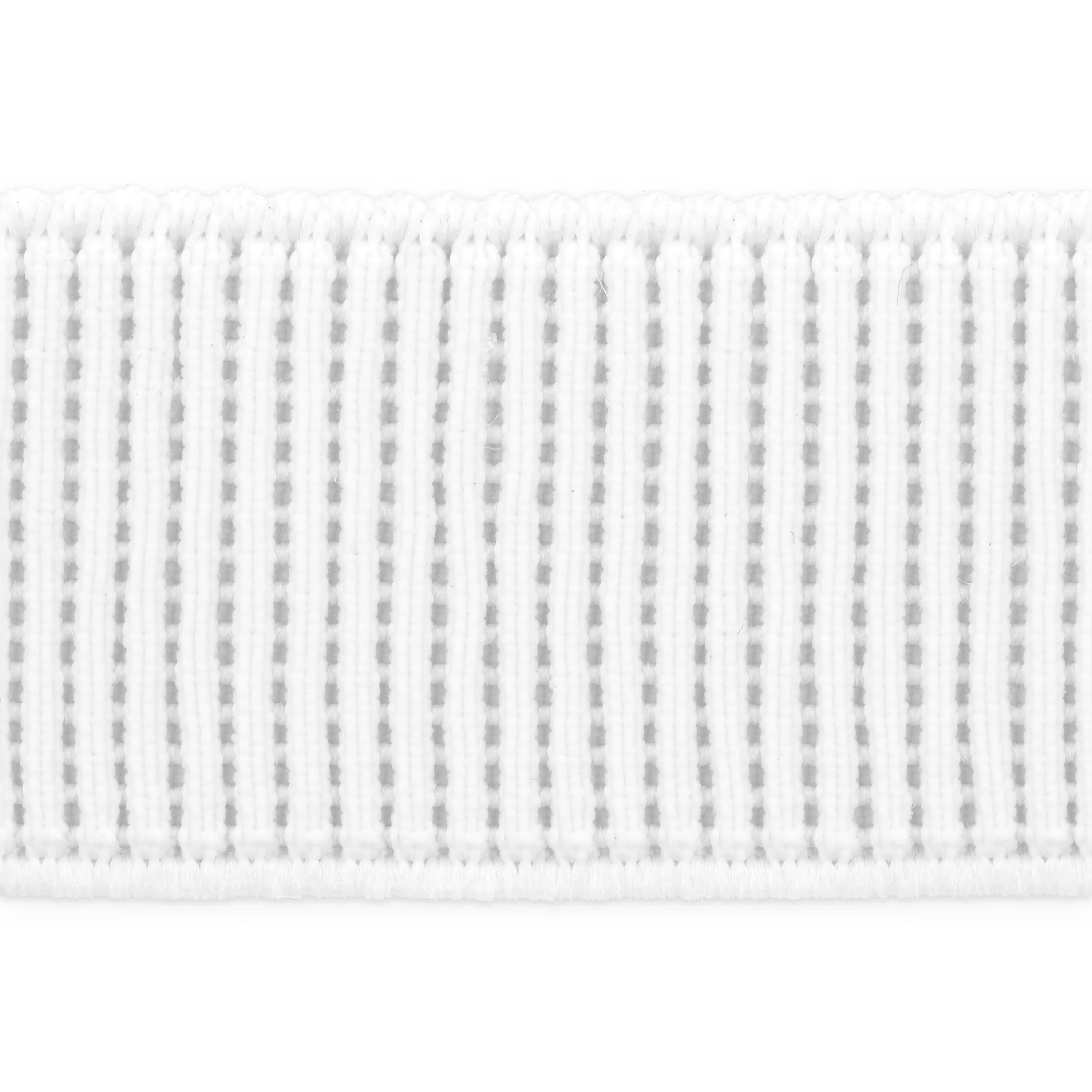 1" Ribbed Non-Roll Elastic, White, 3 yd - Image 3
