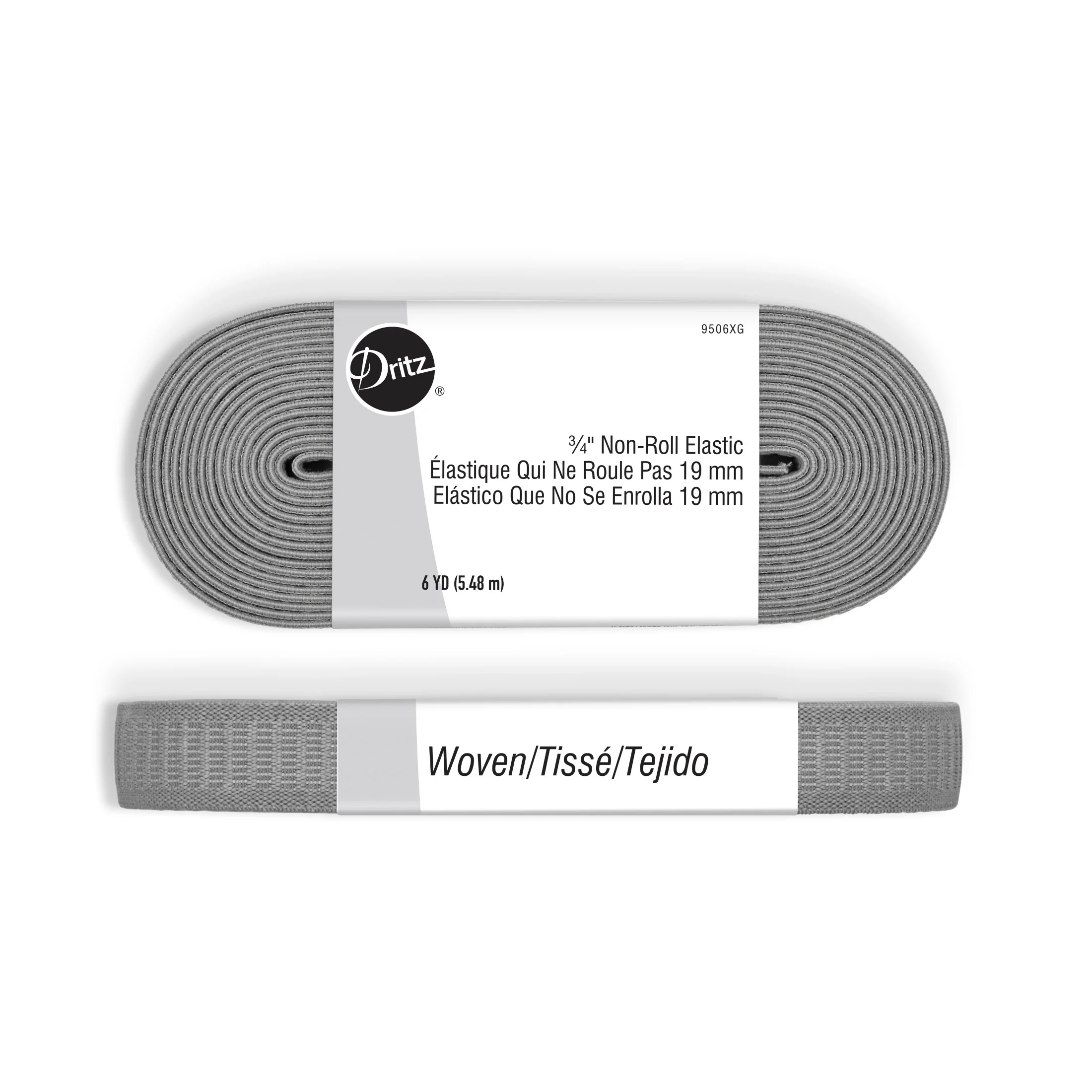 3/4" Non-Roll Elastic, Gray, 6 yd - Image 3