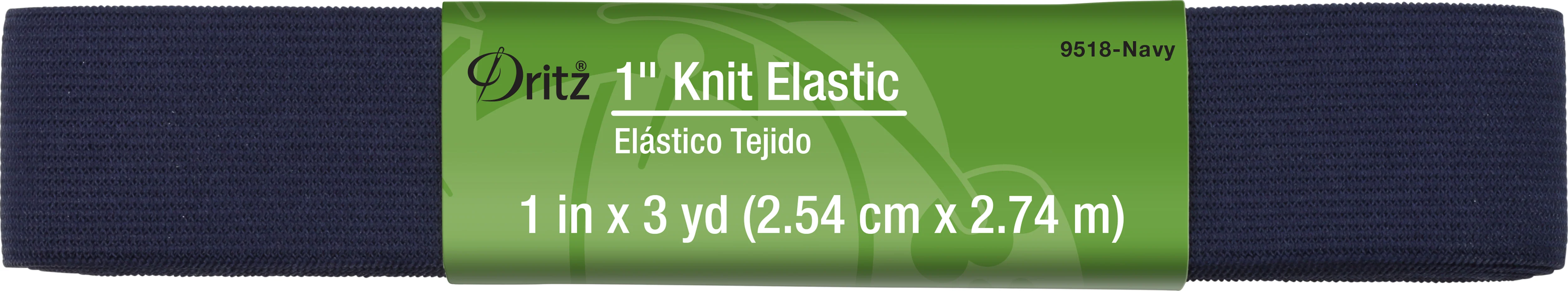 1" Knit Elastic, Navy, 3 yd