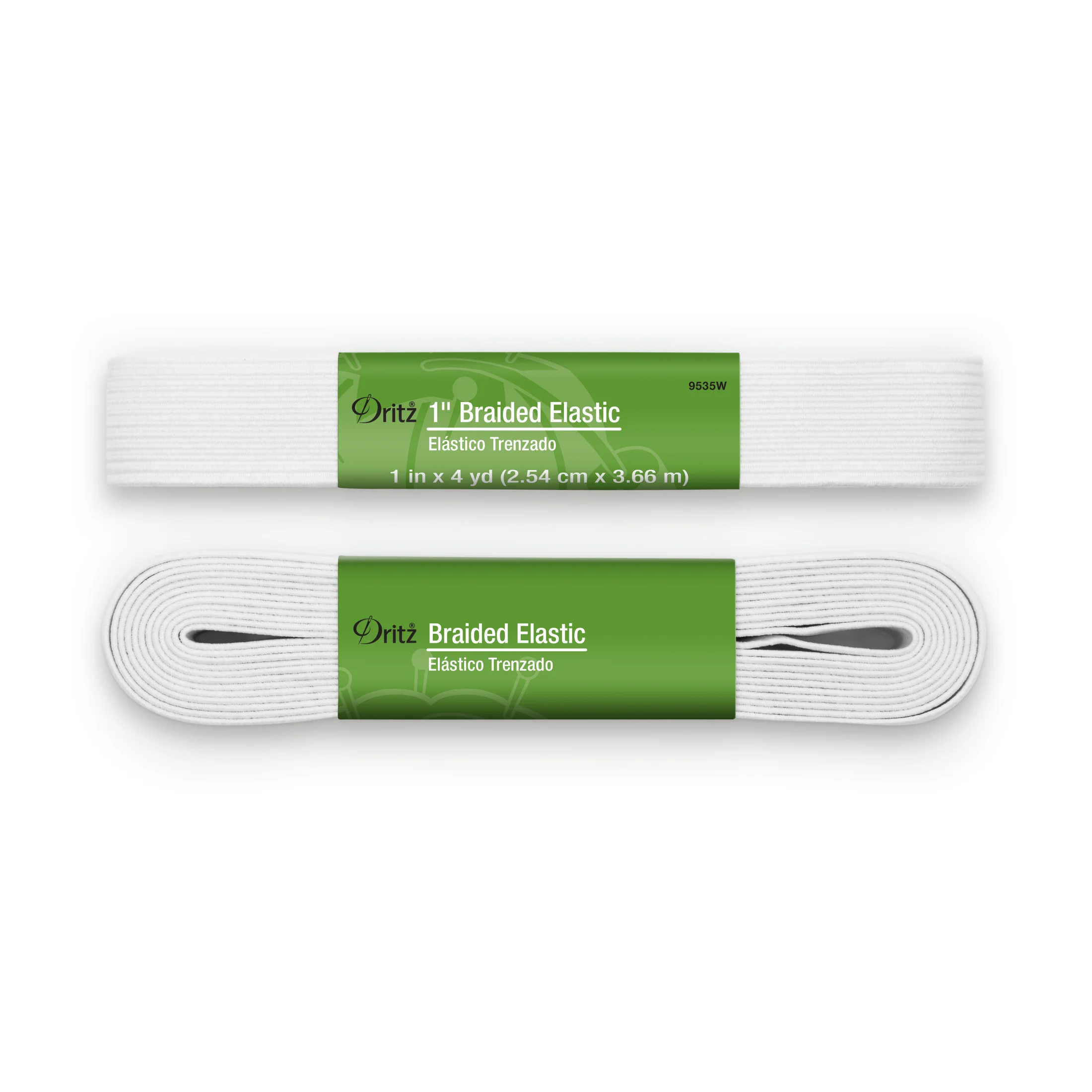 1" White Braided Elastic, 4 yd - Image 2