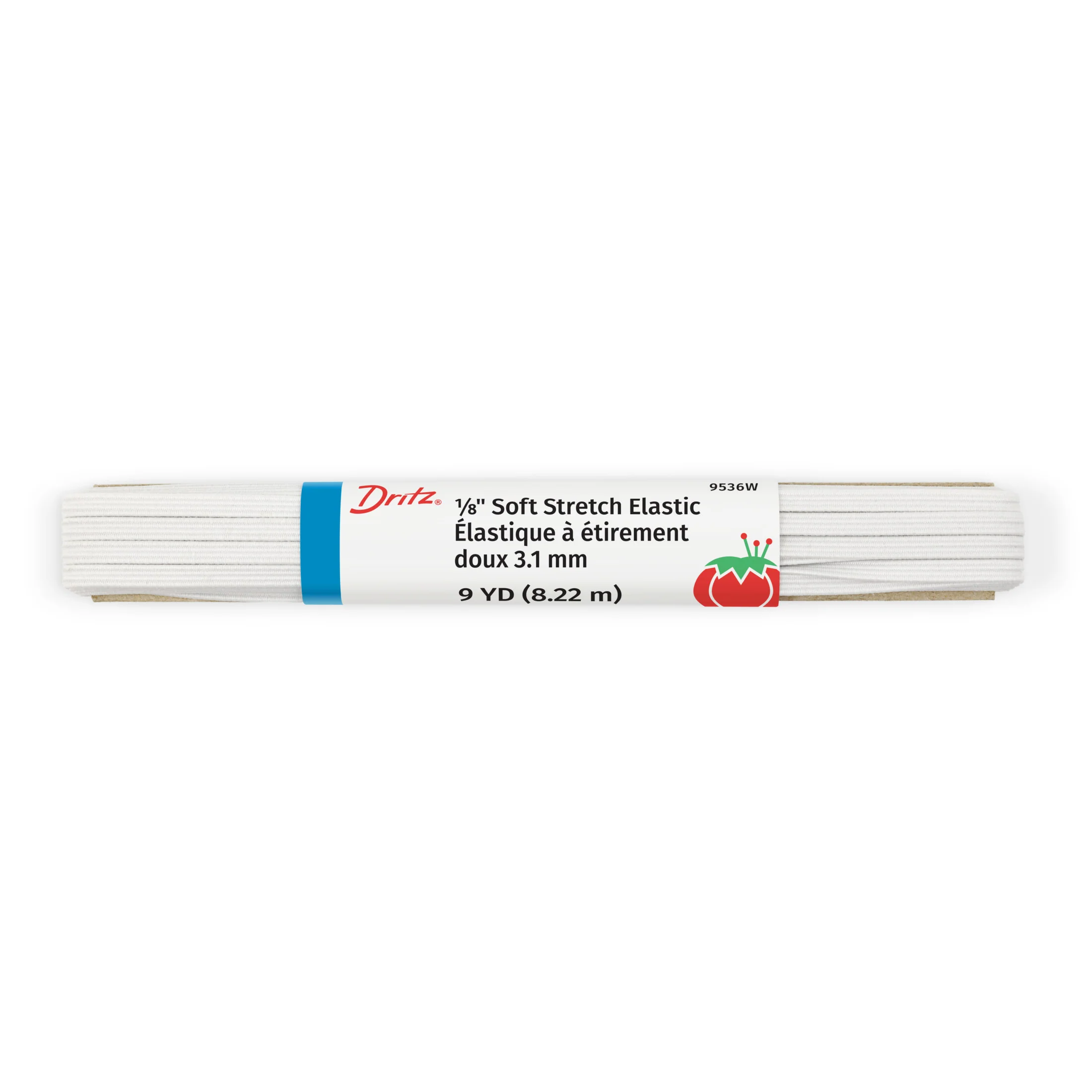 1/8" Soft Stretch Elastic, White, 9 yd - Image 2