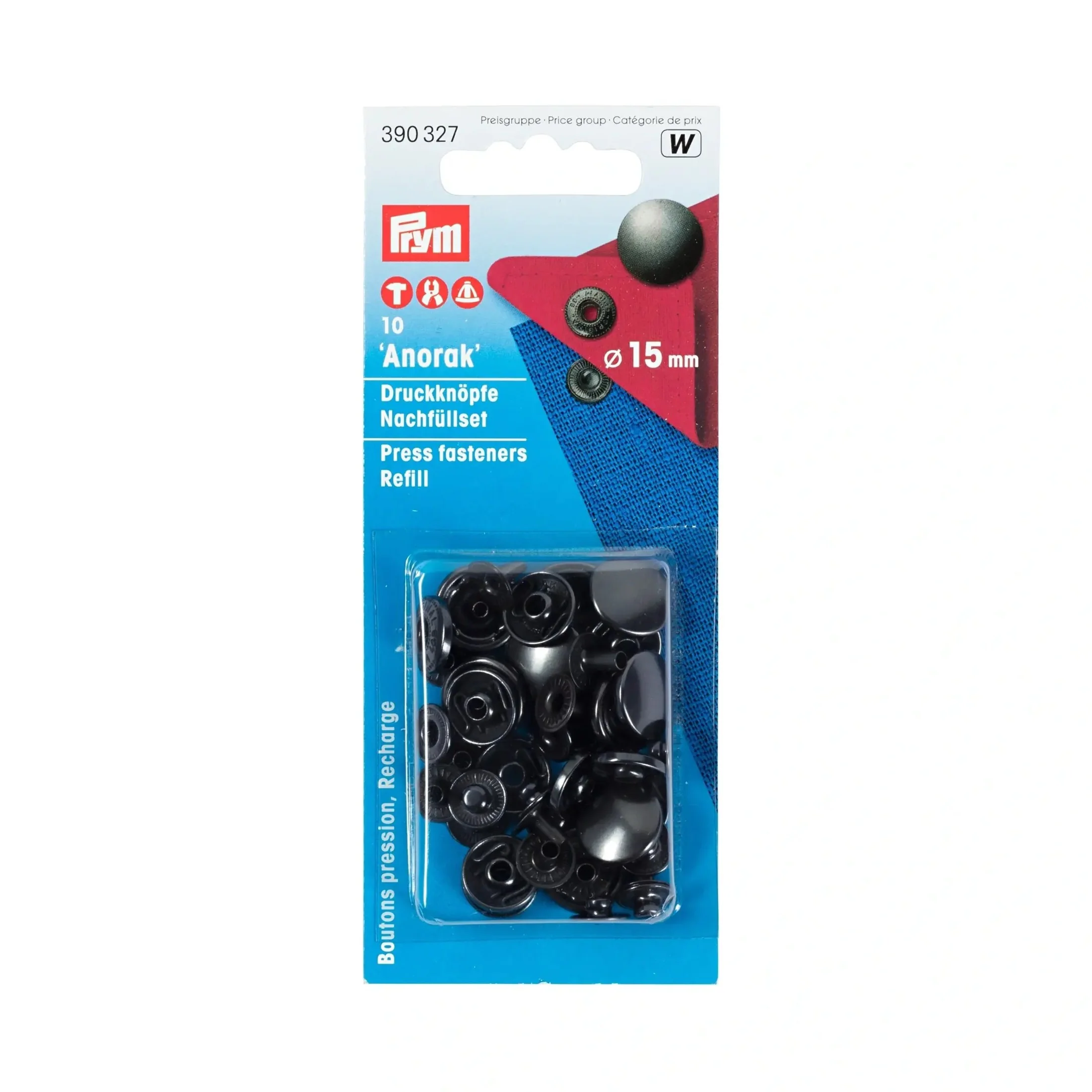 Non-sew snap fasteners "Anorak" 15 mm Refill - Image 5