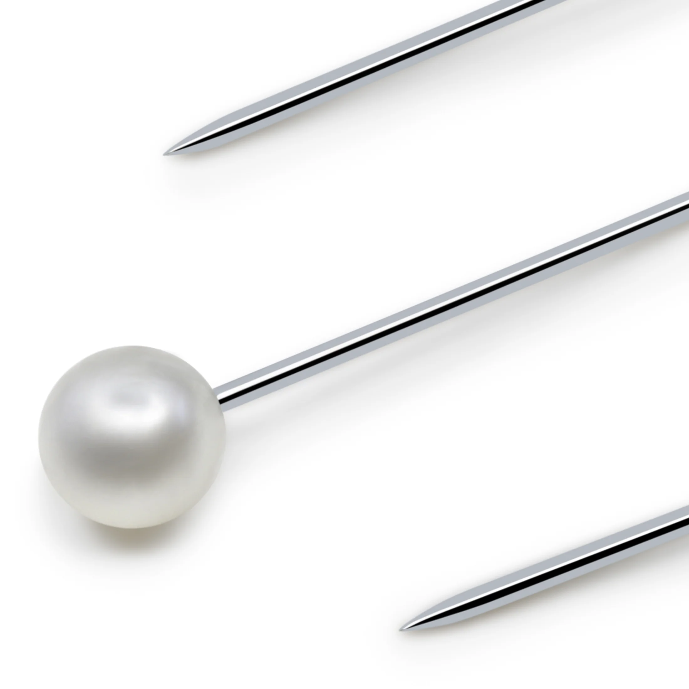 3/4" Petite Pearlized Pins, White, 500 pc - Image 2