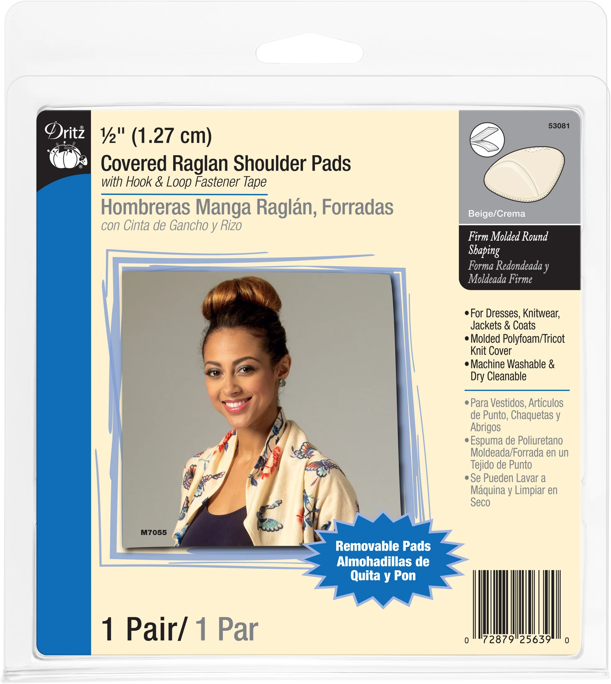 1/2" Covered Raglan Shoulder Pads - Image 5