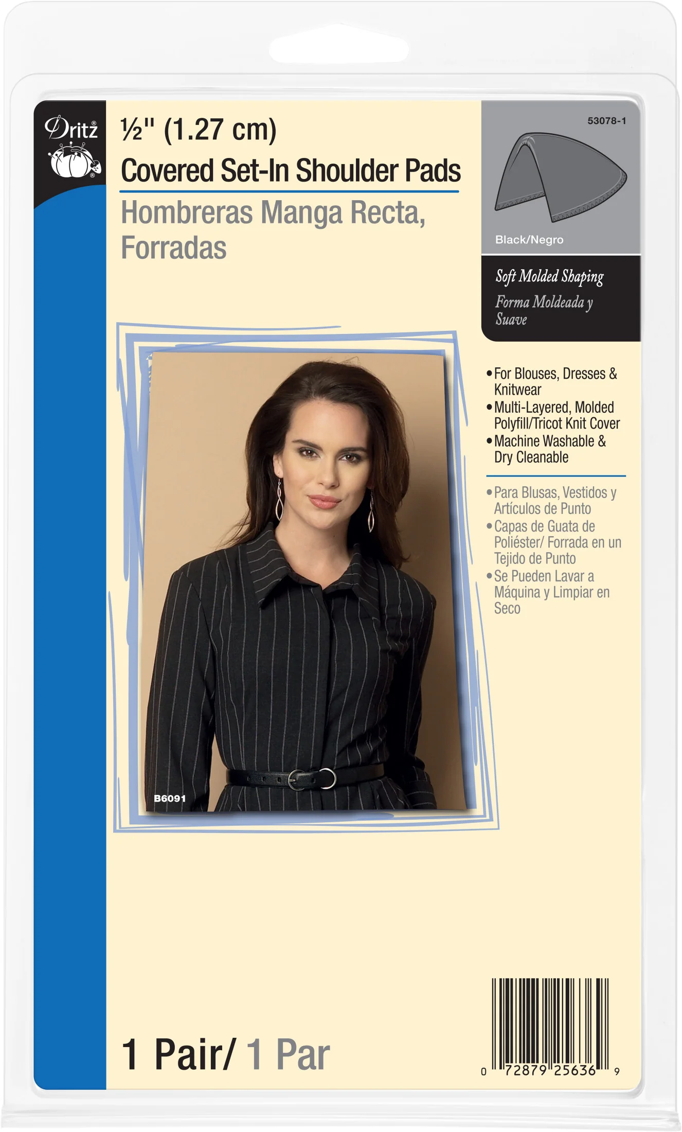 1/2" Covered Set-In Shoulder Pads - Image 5