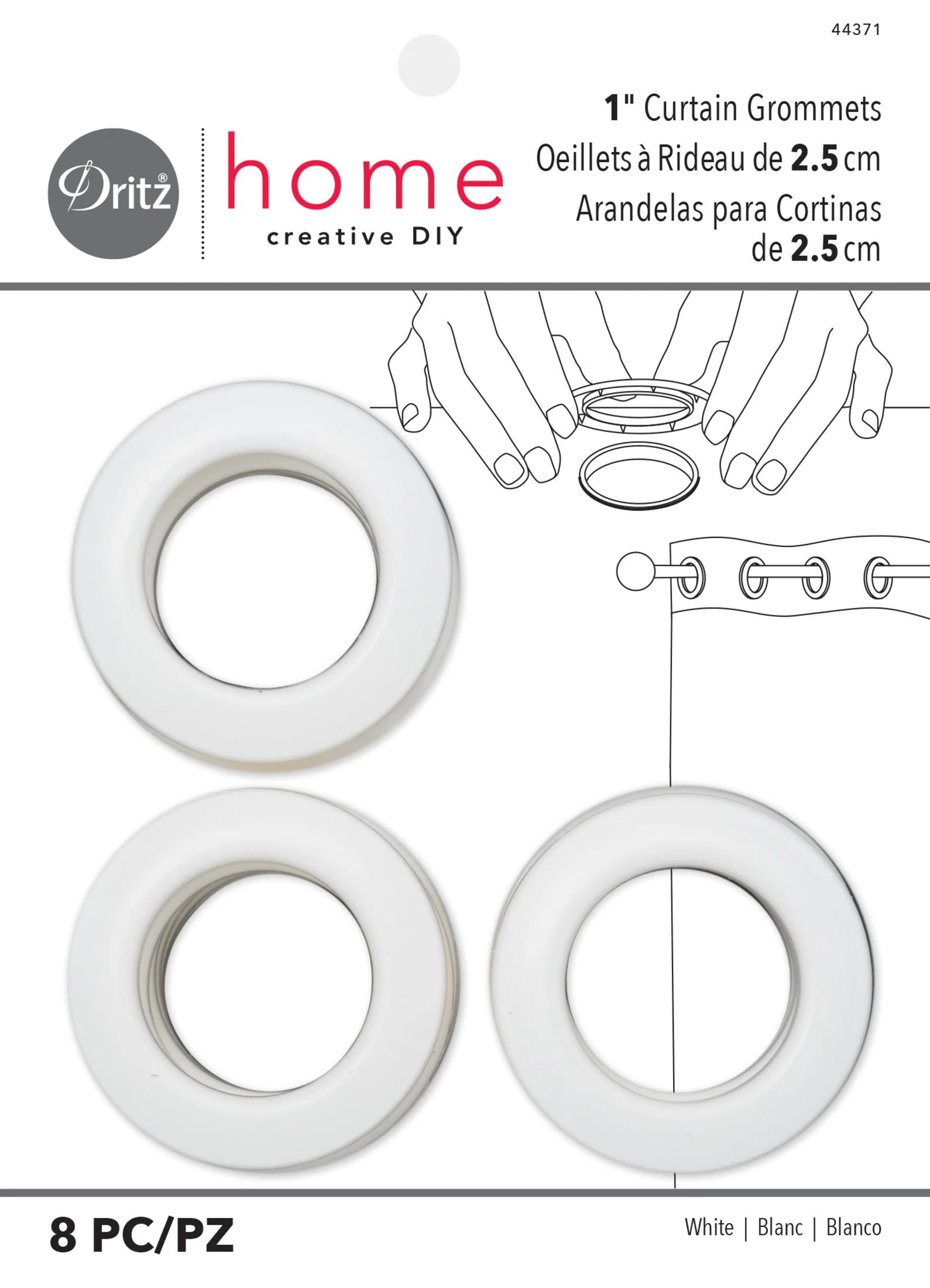 1" Curtain Grommets, 8 Sets