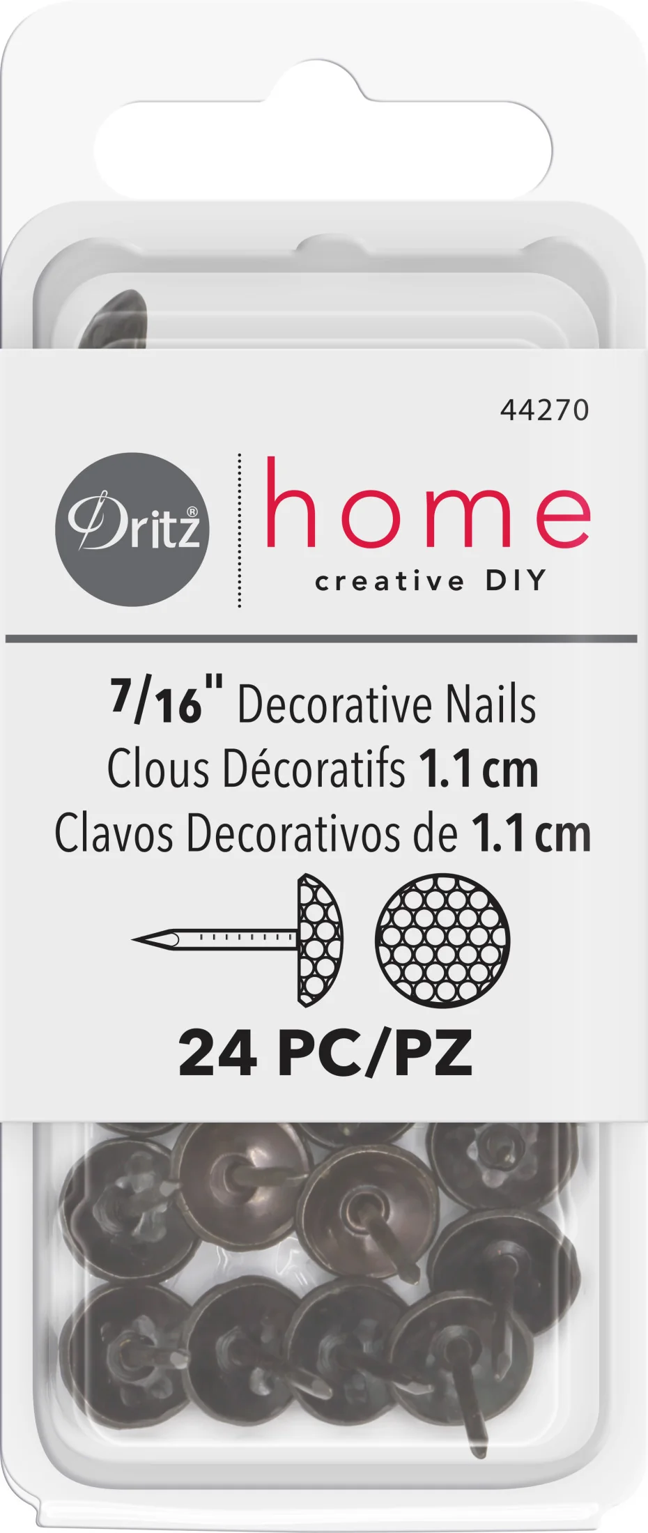 7/16" Textured Decorative Nails, 24 pc - Image 5