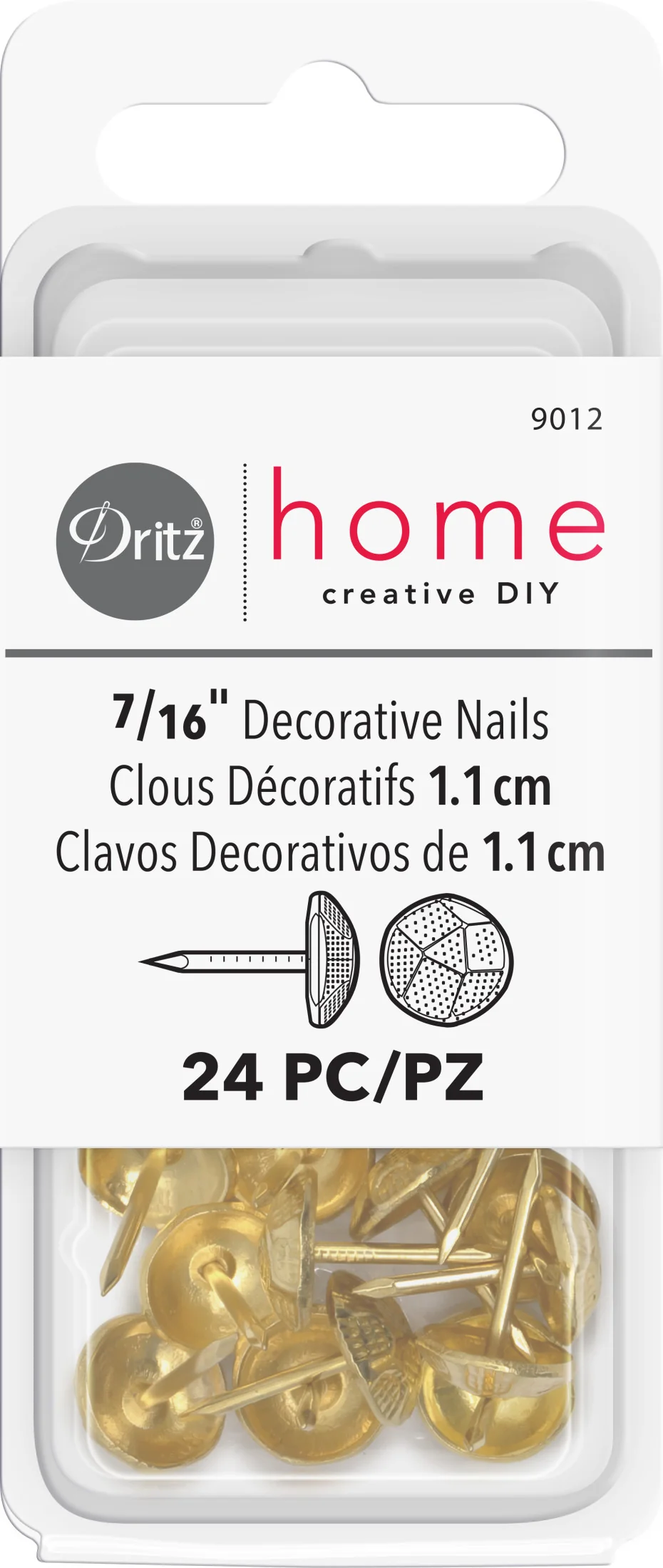 7/16" Textured Decorative Nails, 24 pc - Image 9