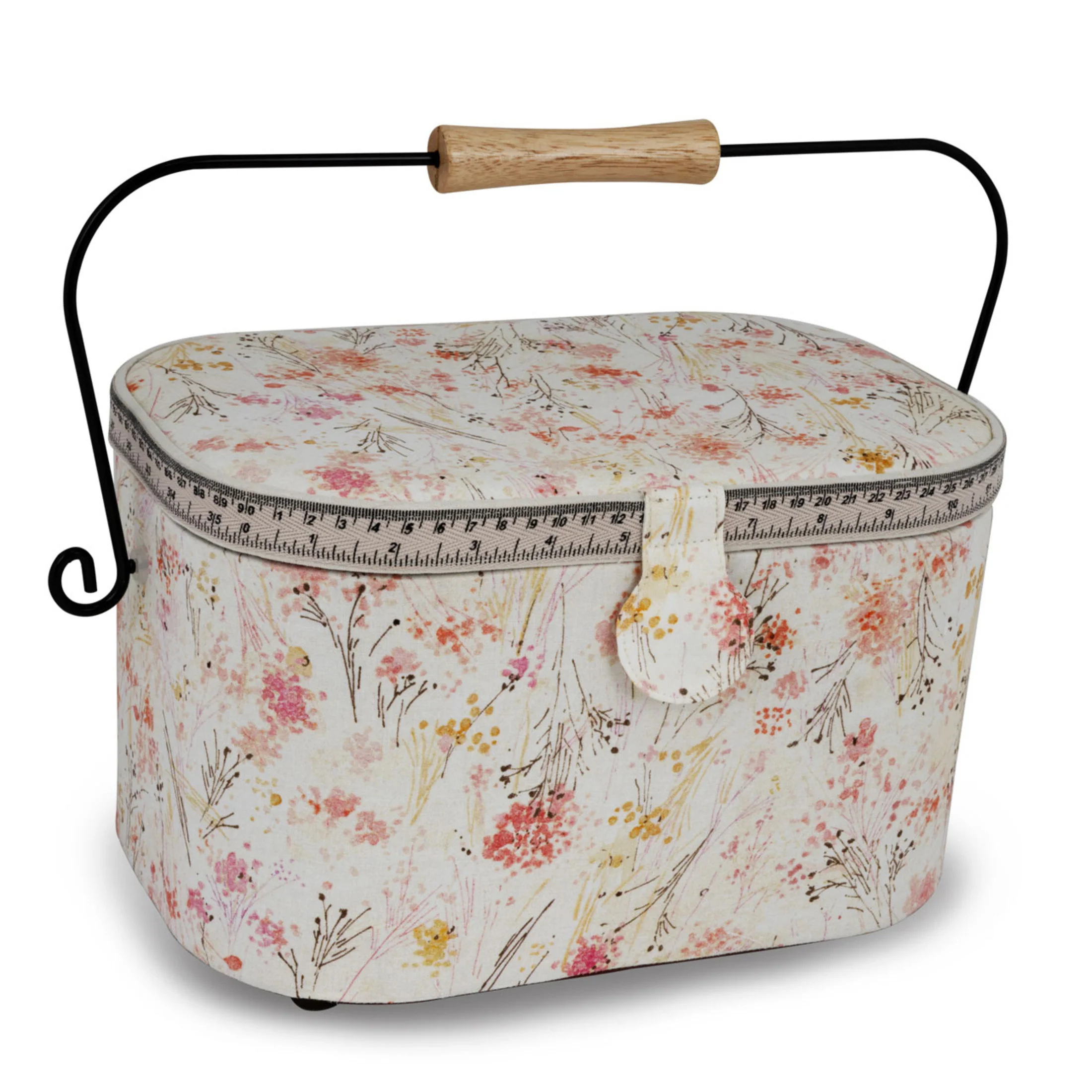 Oval Sewing Basket with Metal Handle, Large - Image 12