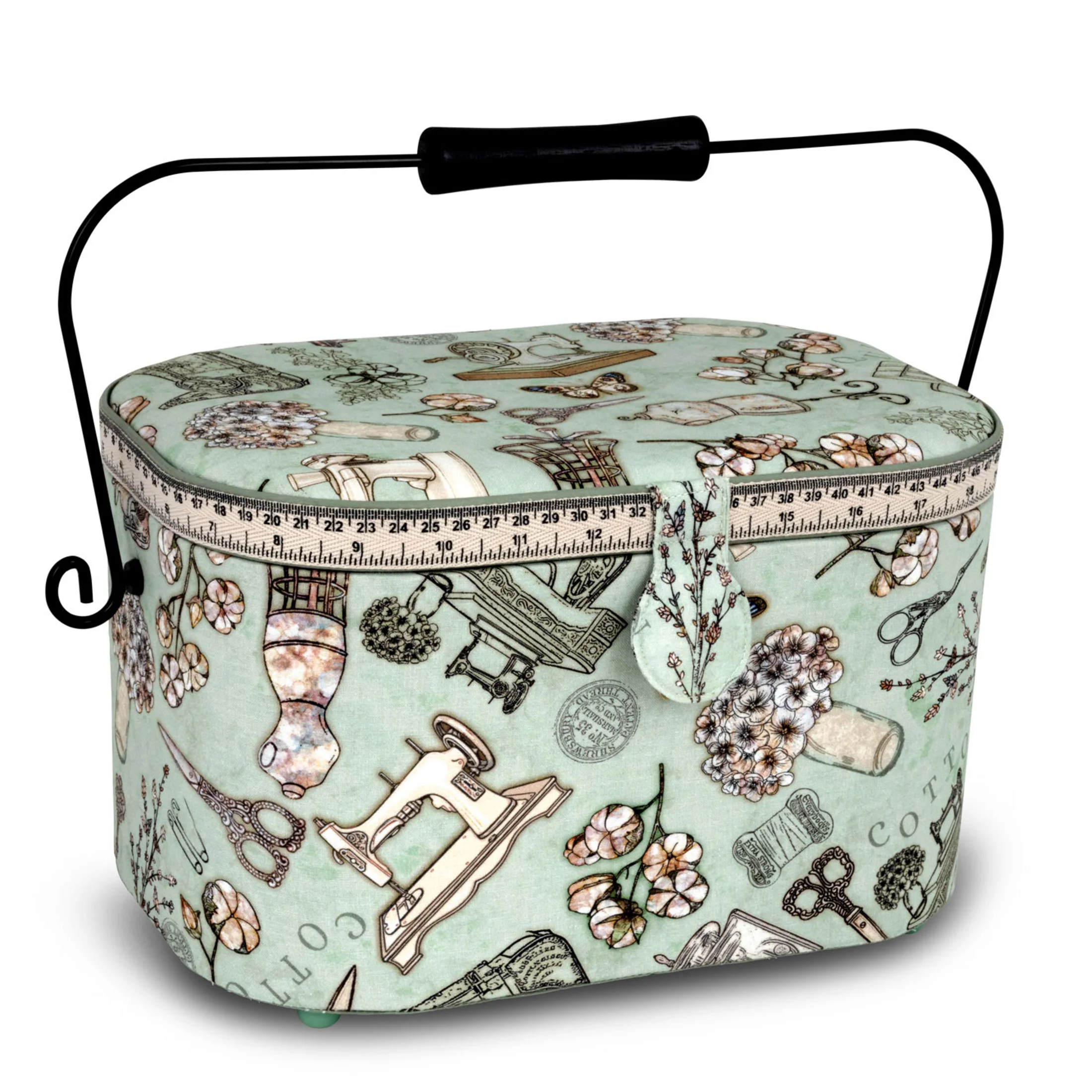 Oval Sewing Basket with Metal Handle, Large - Image 6