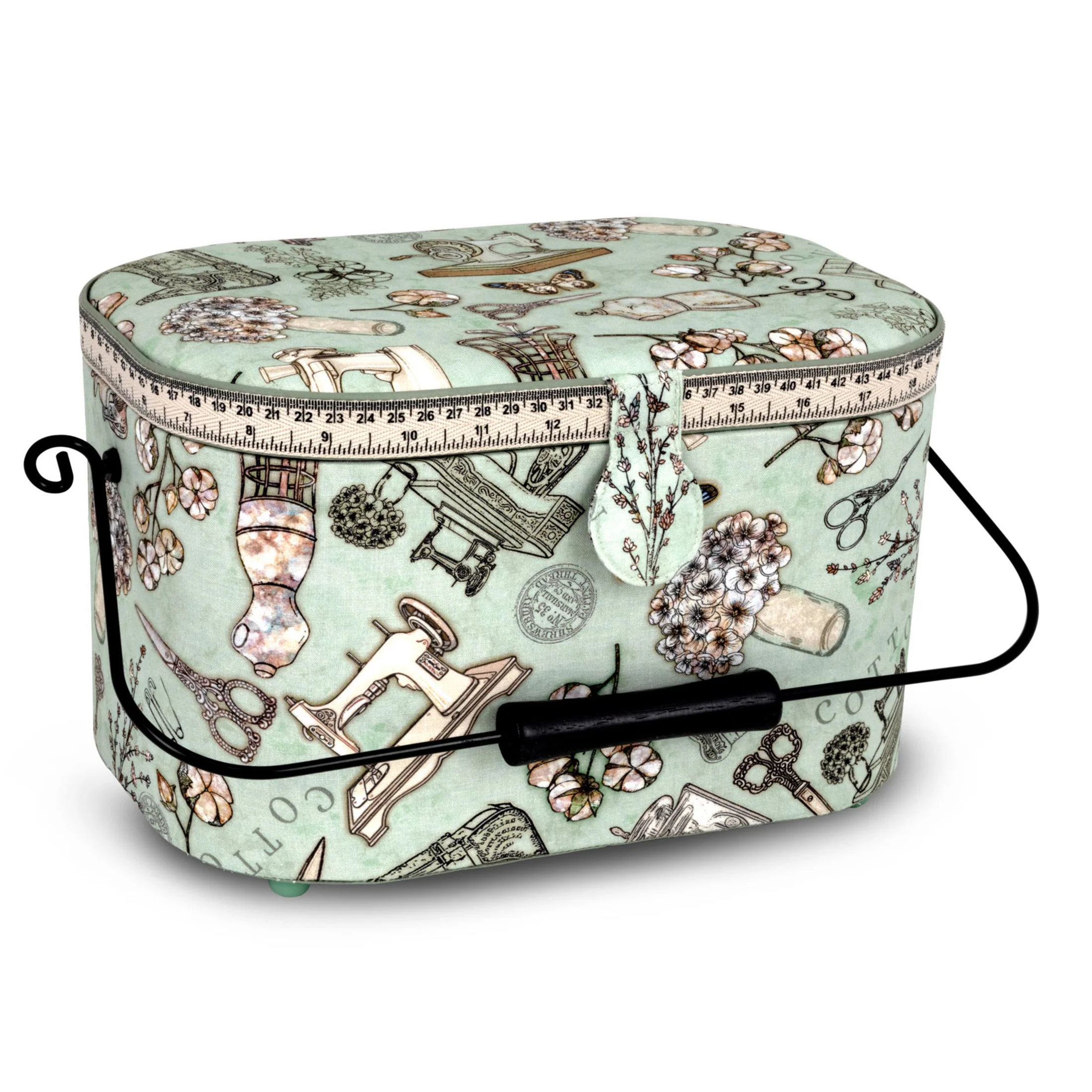 Oval Sewing Basket with Metal Handle, Large - Image 7