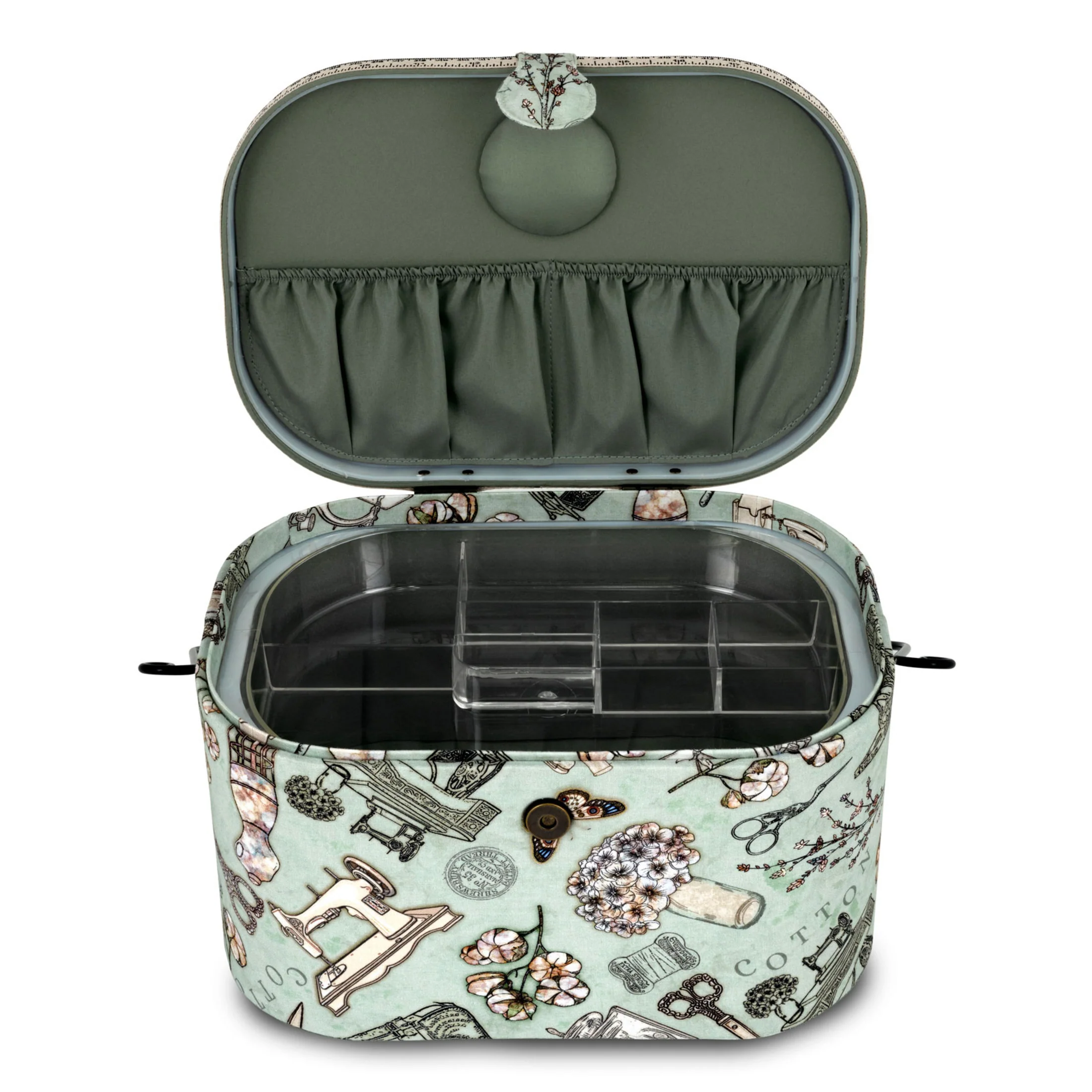 Oval Sewing Basket with Metal Handle, Large - Image 8