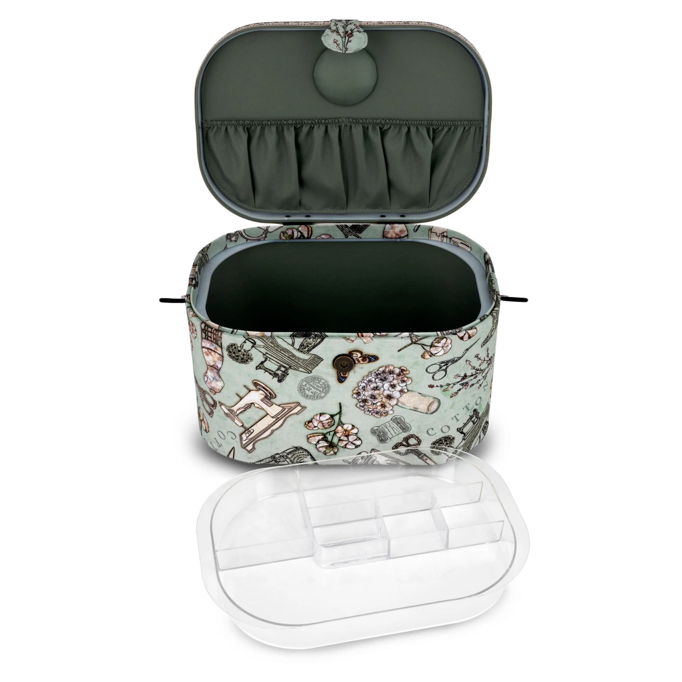 Oval Sewing Basket with Metal Handle, Large - Image 9