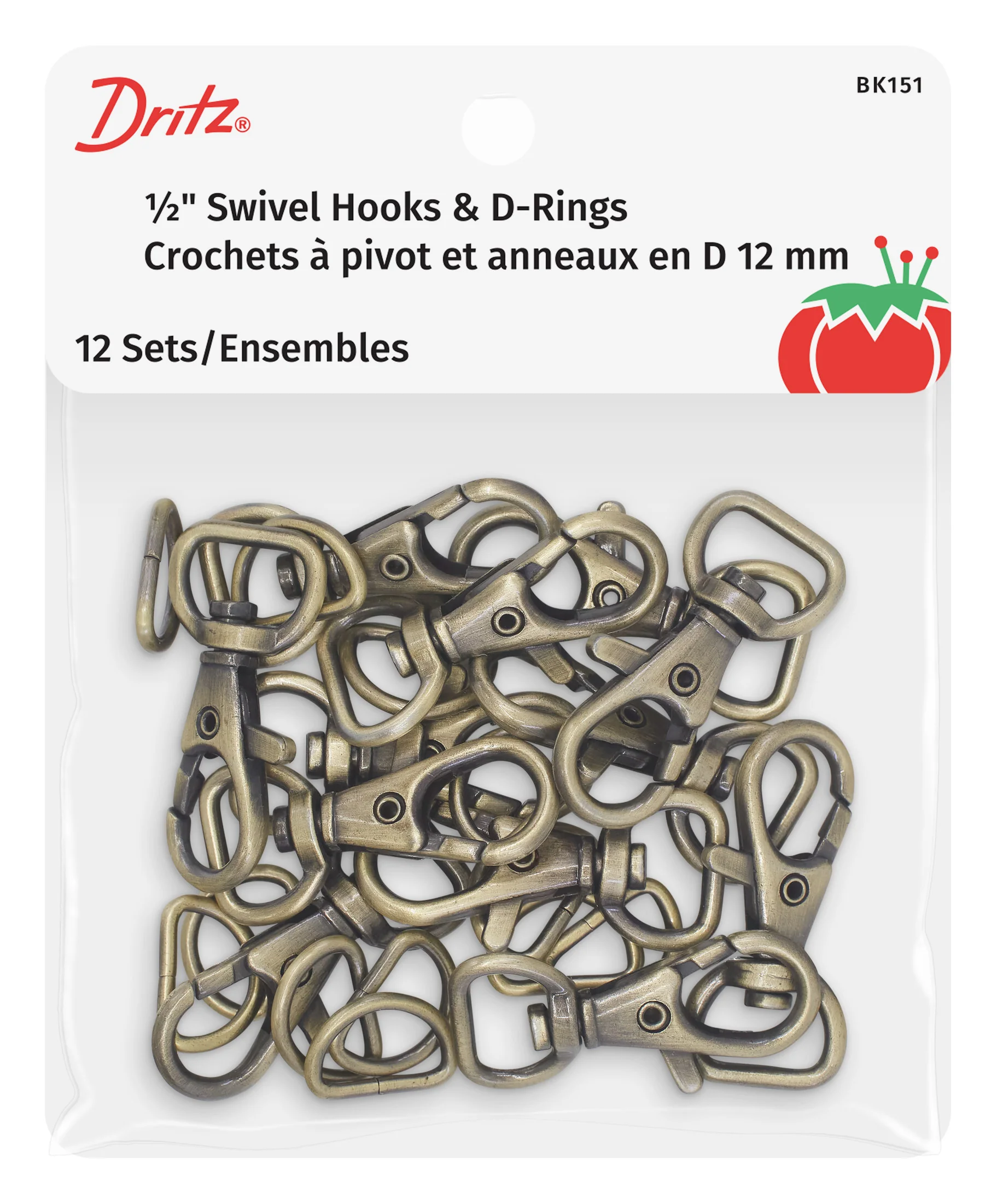 1/2" Swivel Hooks & D-Rings, 12 Sets - Image 14