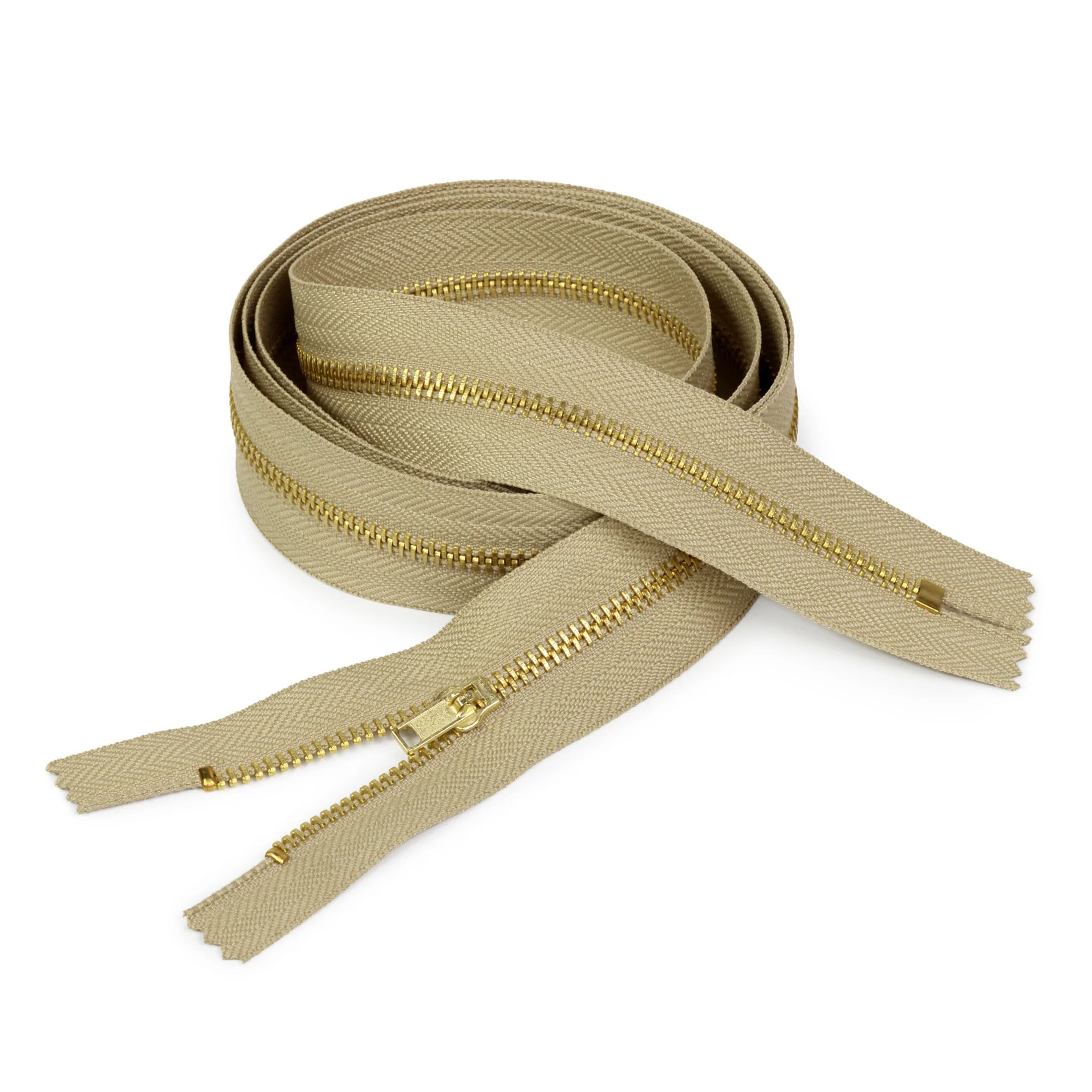 Brass Upholstery Zipper, Beige - Image 12