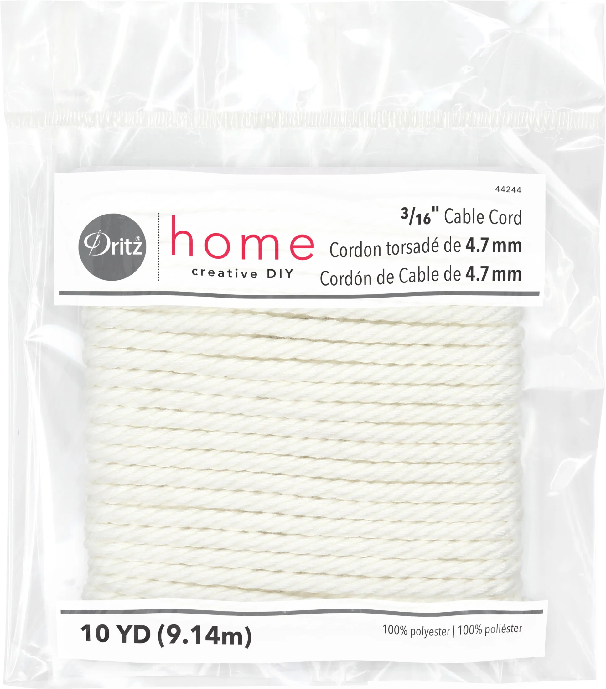 3/16" Cable Cord, White