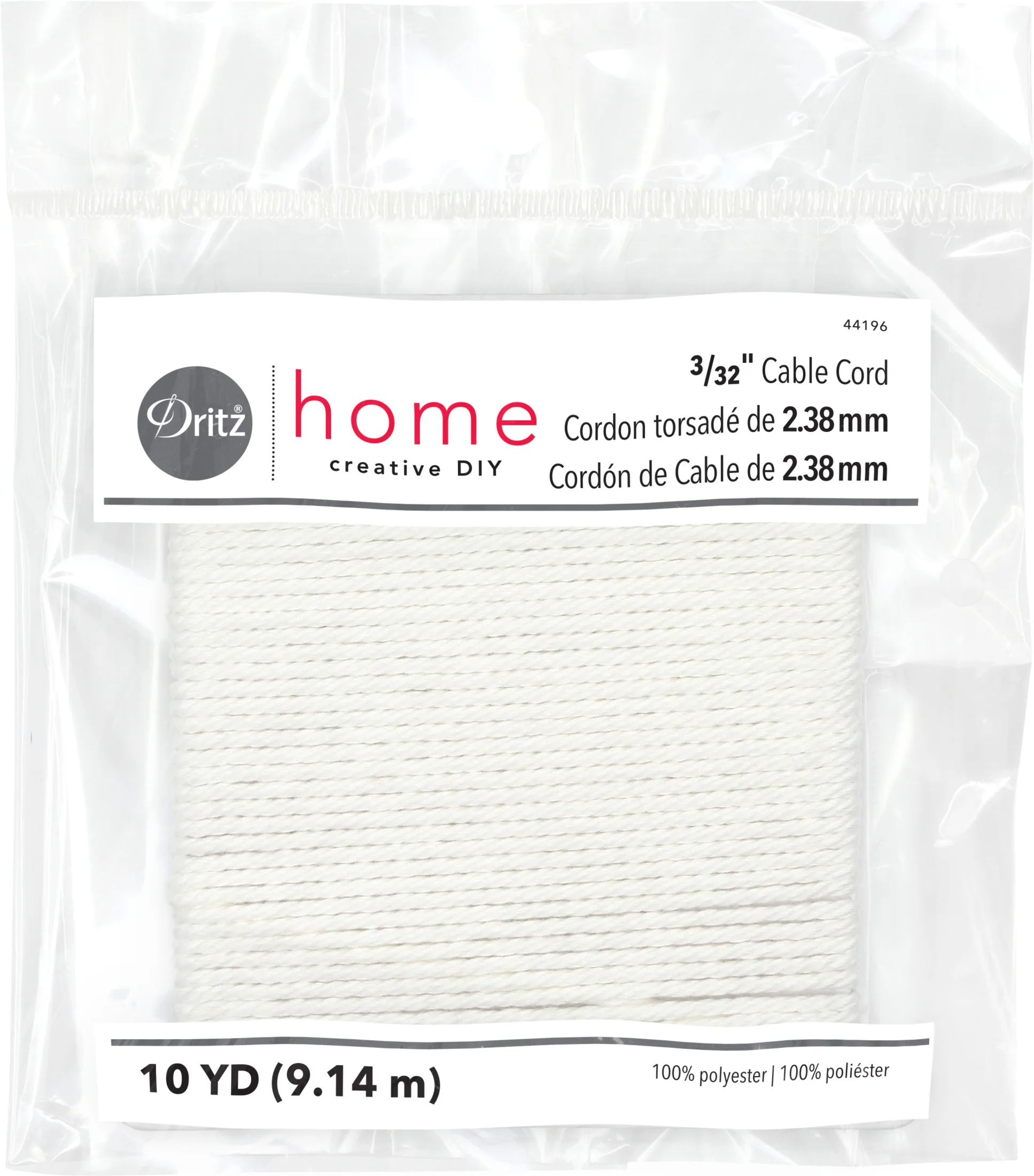 3/32" Cable Cord, White