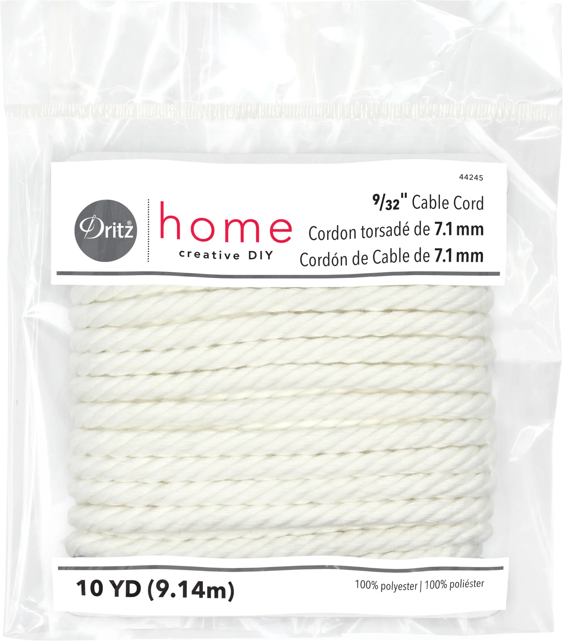 9/32" Cable Cord, White