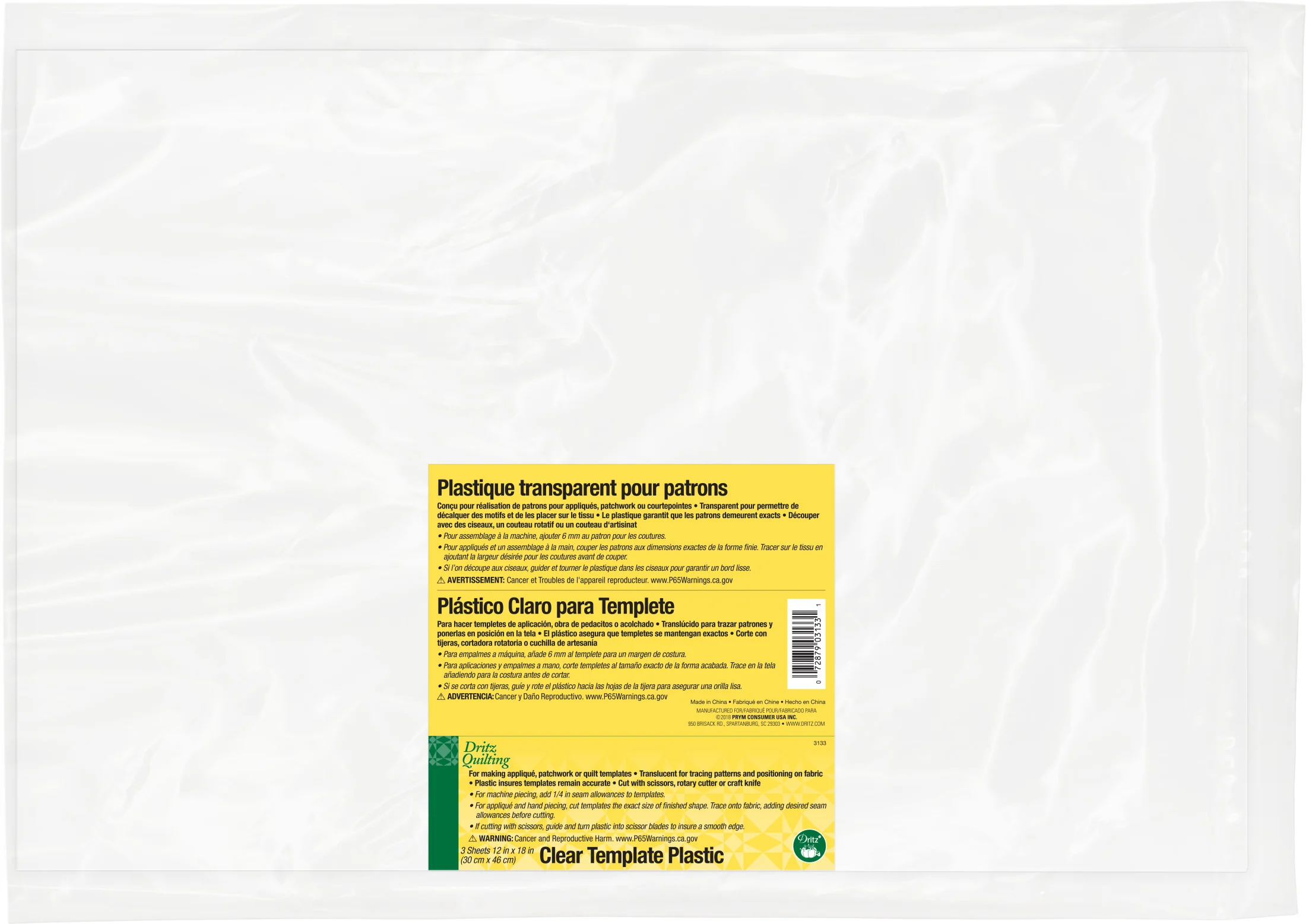 Clear Plastic Template, 12" x 18" - Image 5