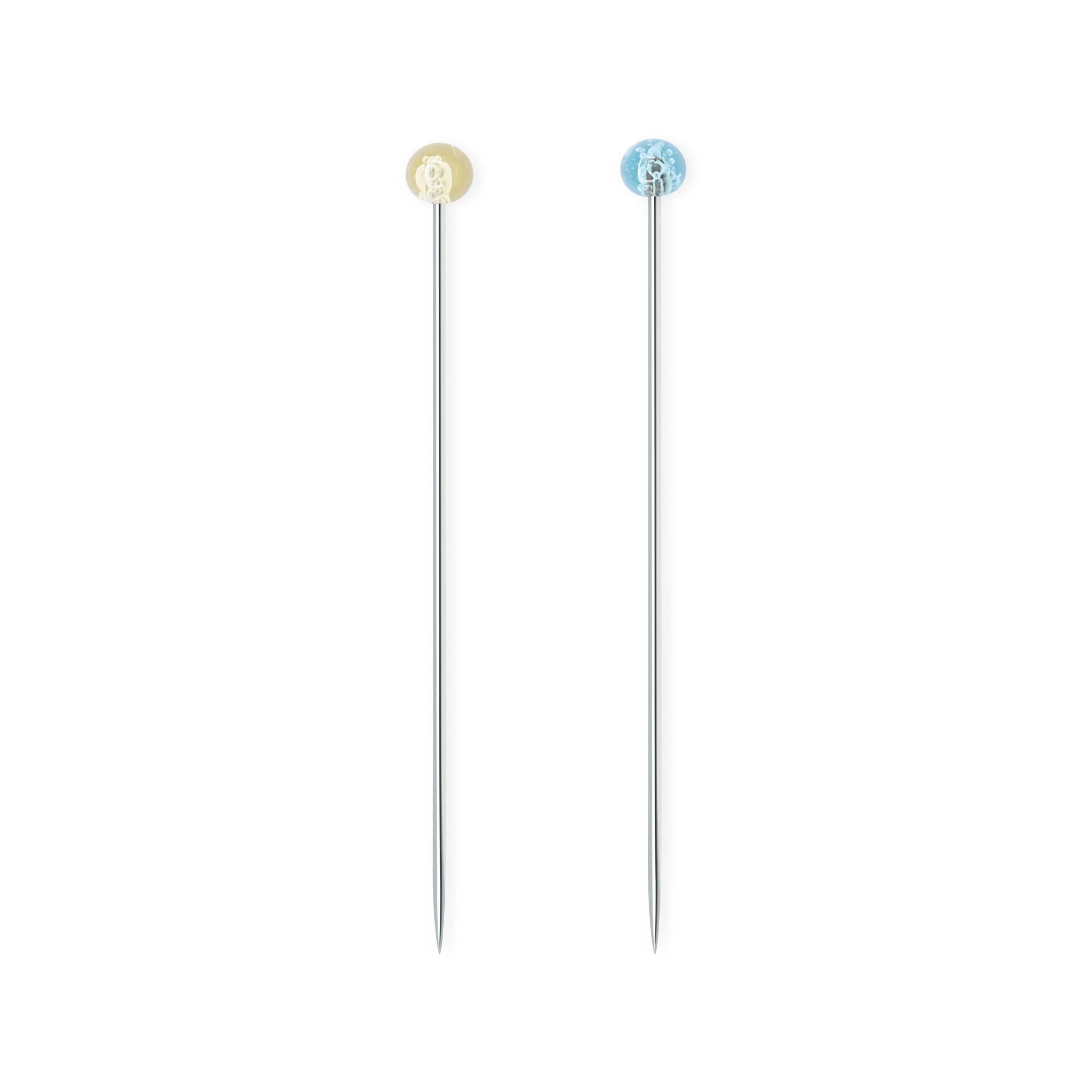 Crystal Glass Head Pins, Blue & Yellow, 100 pc - Image 4