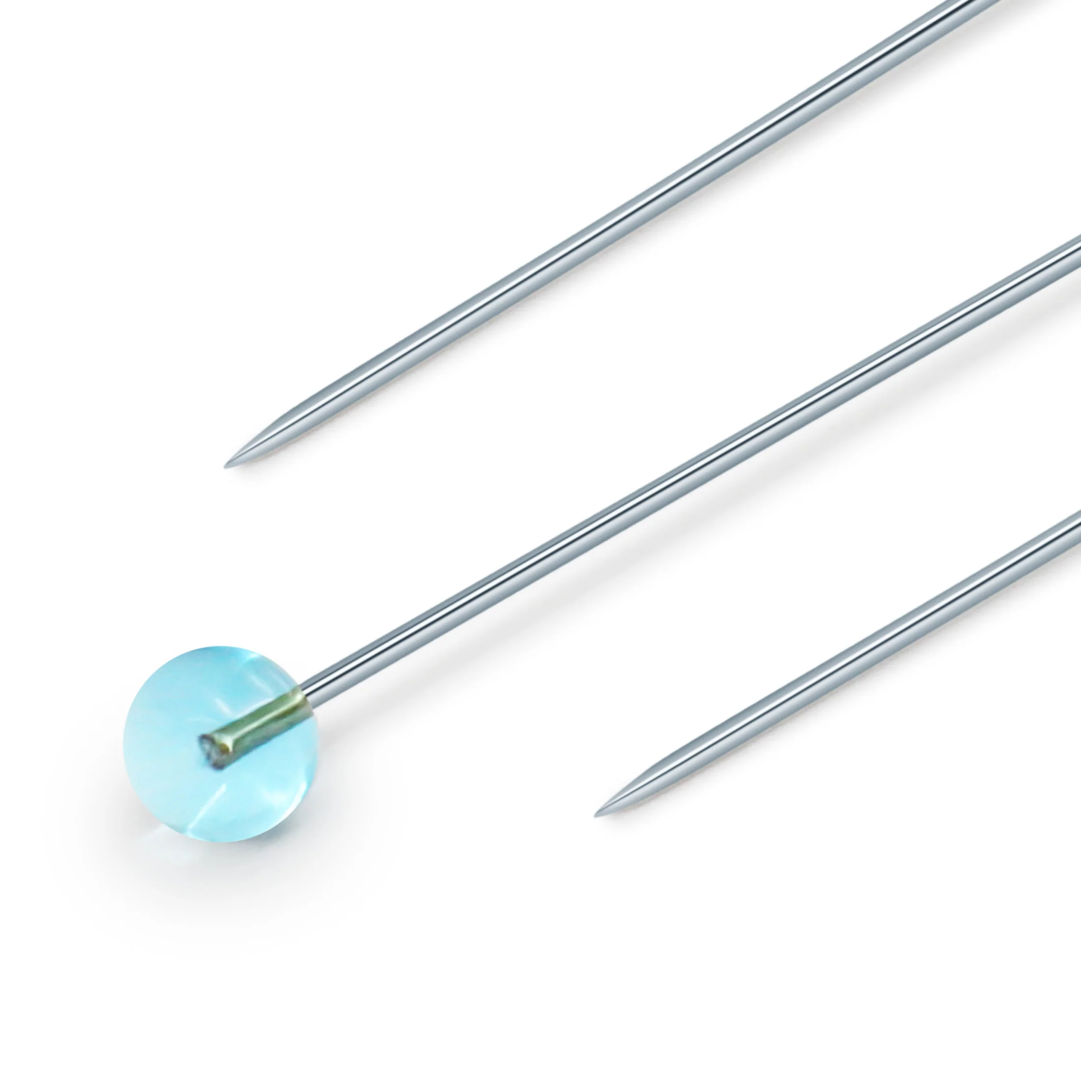 Crystal Glass Head Pins, Blue & Yellow, 100 pc - Image 6