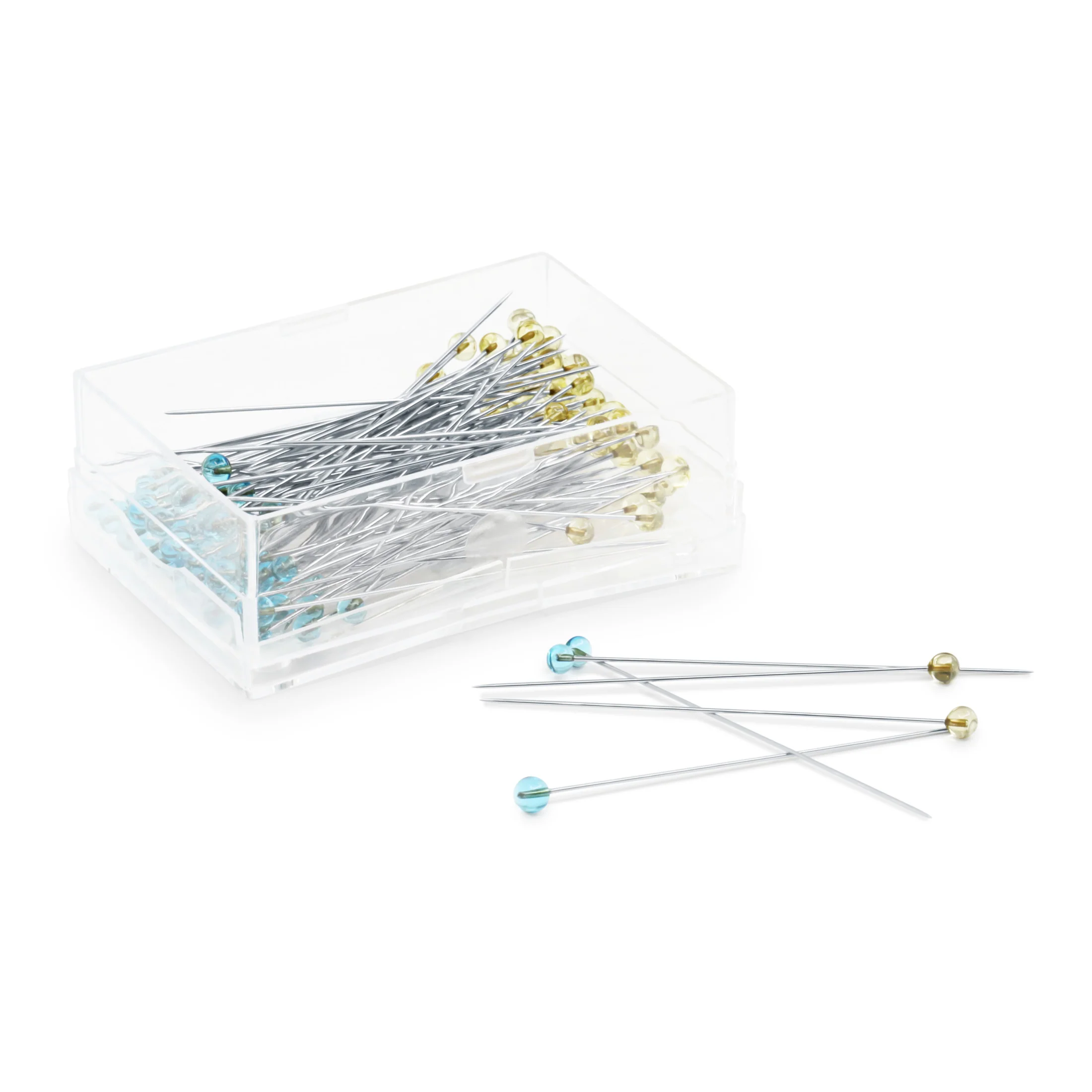 Crystal Glass Head Pins, Blue & Yellow, 100 pc - Image 7