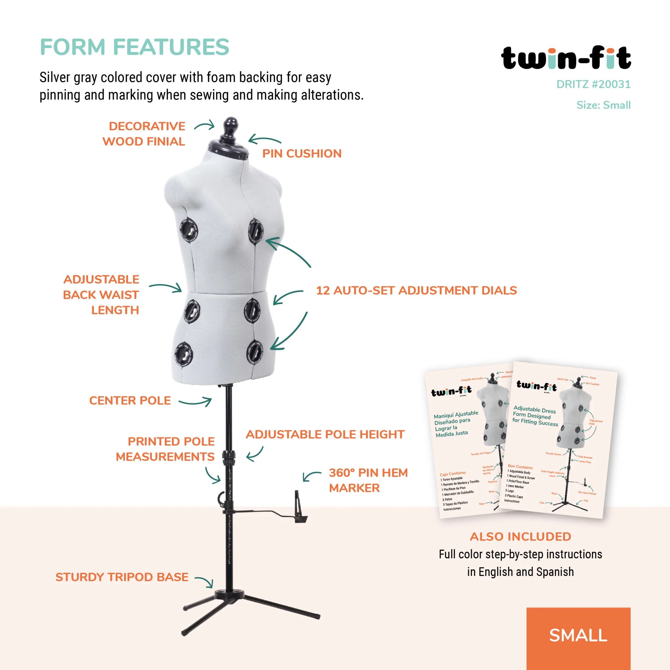 Twin-Fit Adjustable Dress Form - Image 13