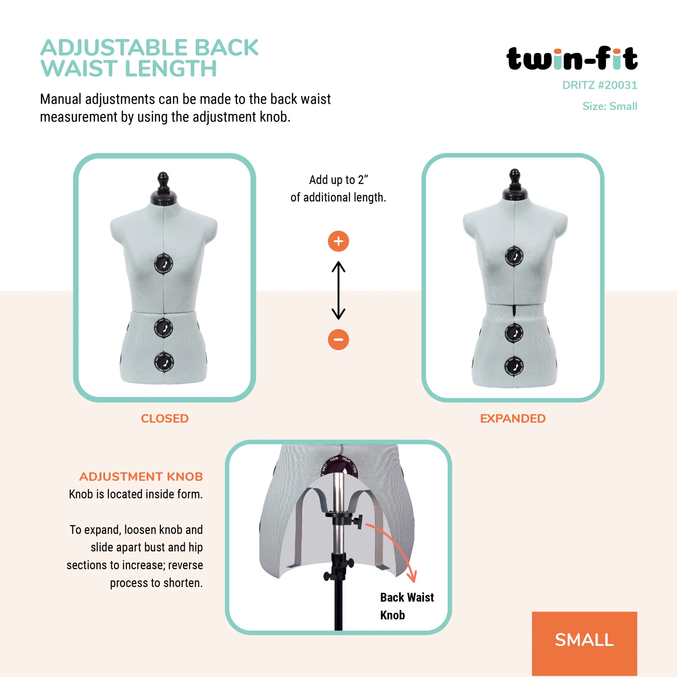 Twin-Fit Adjustable Dress Form - Image 16