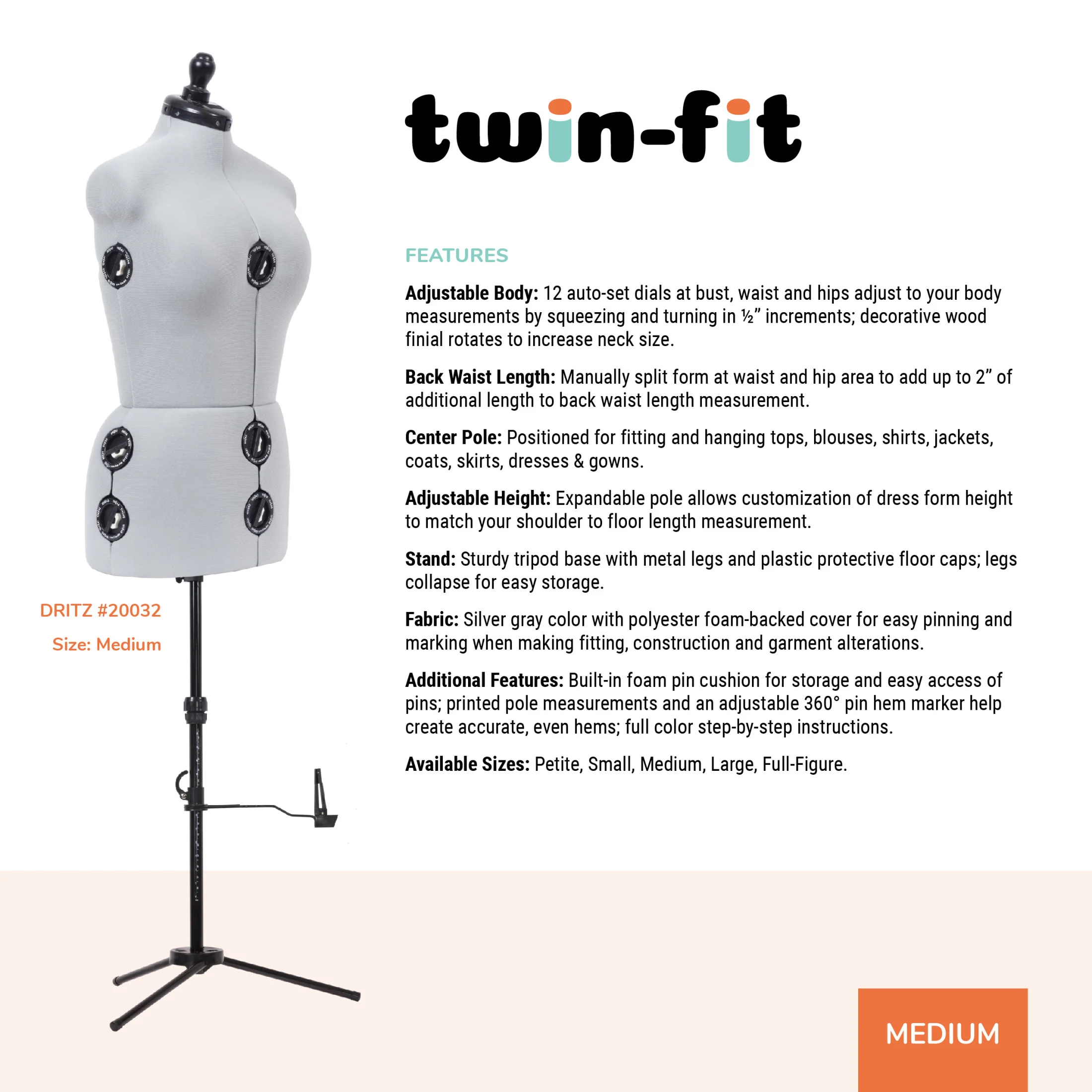 Twin-Fit Adjustable Dress Form - Image 20