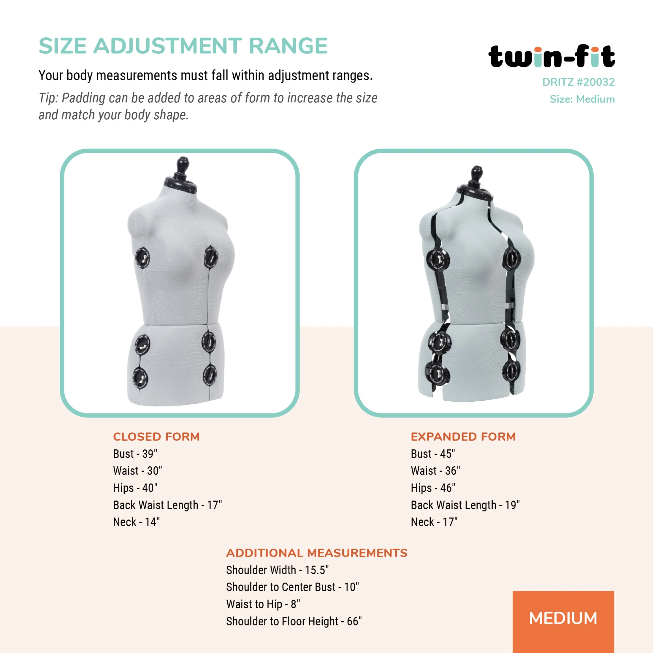 Twin-Fit Adjustable Dress Form - Image 21