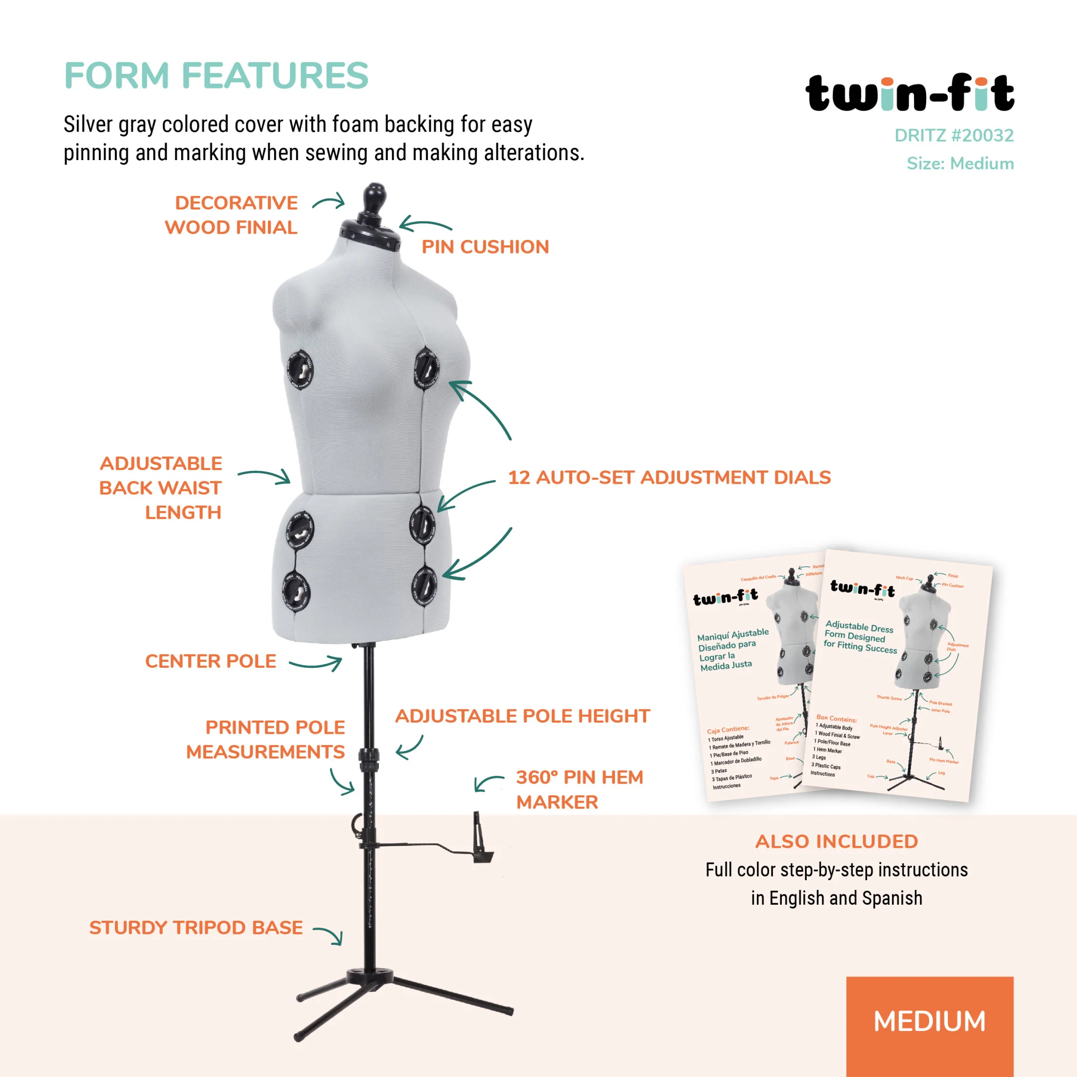 Twin-Fit Adjustable Dress Form - Image 22