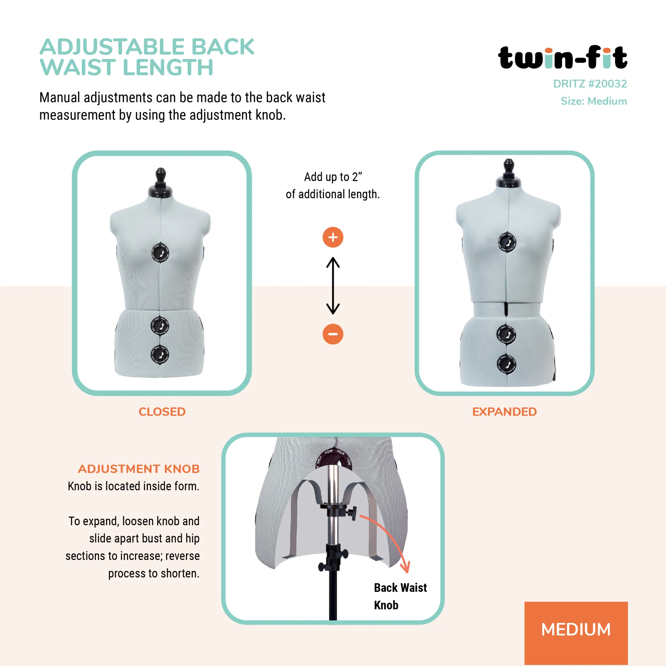 Twin-Fit Adjustable Dress Form - Image 25