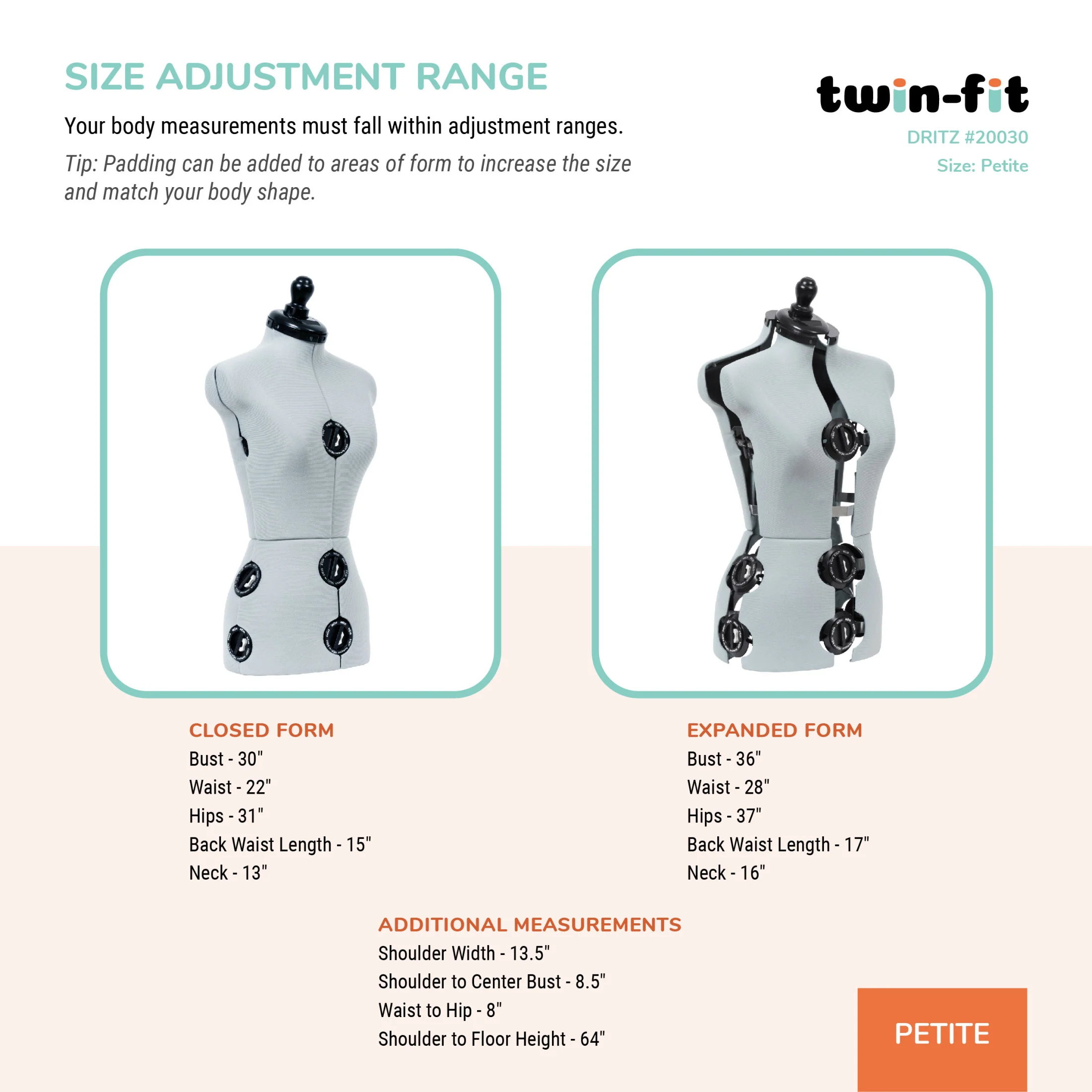 Twin-Fit Adjustable Dress Form - Image 3