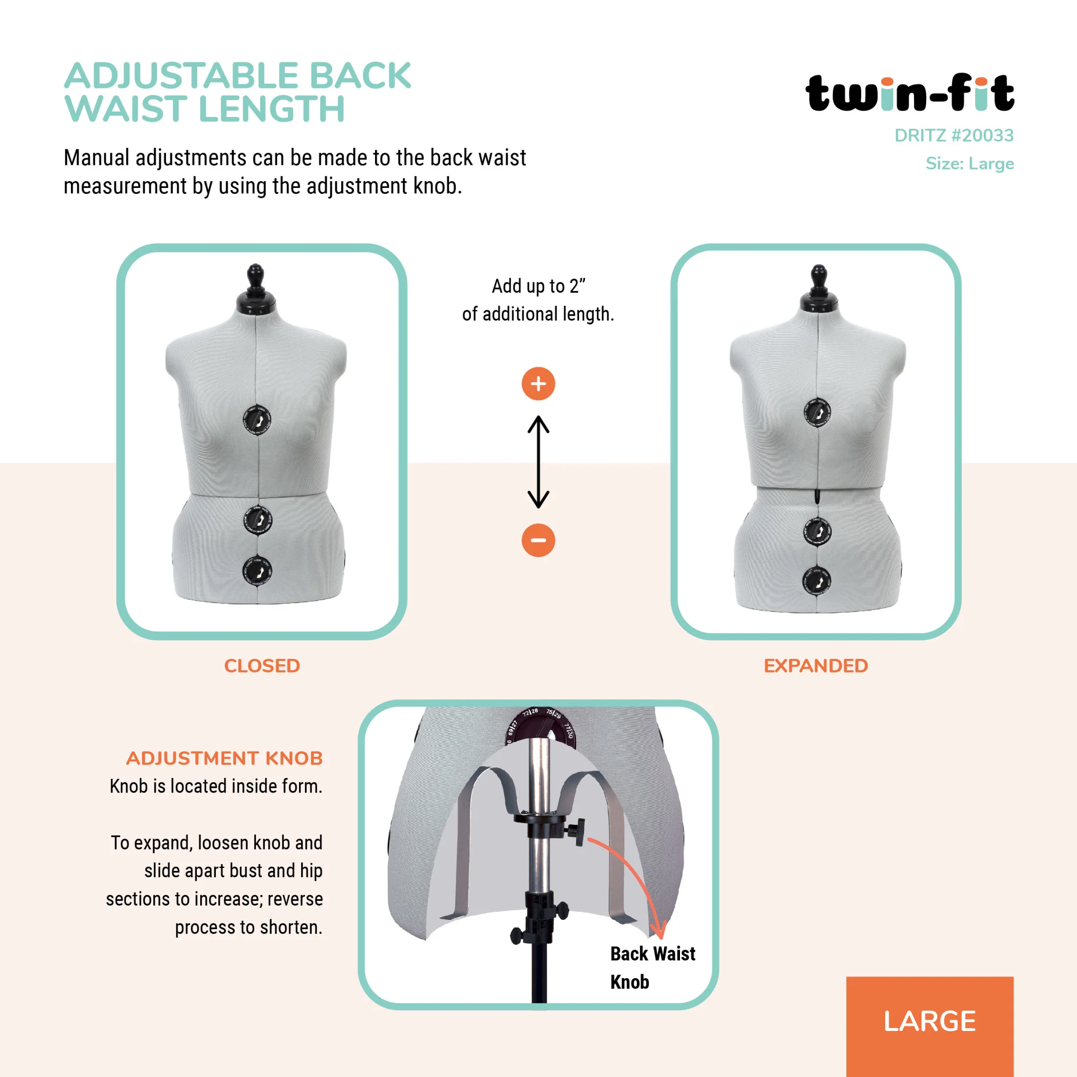 Twin-Fit Adjustable Dress Form - Image 34
