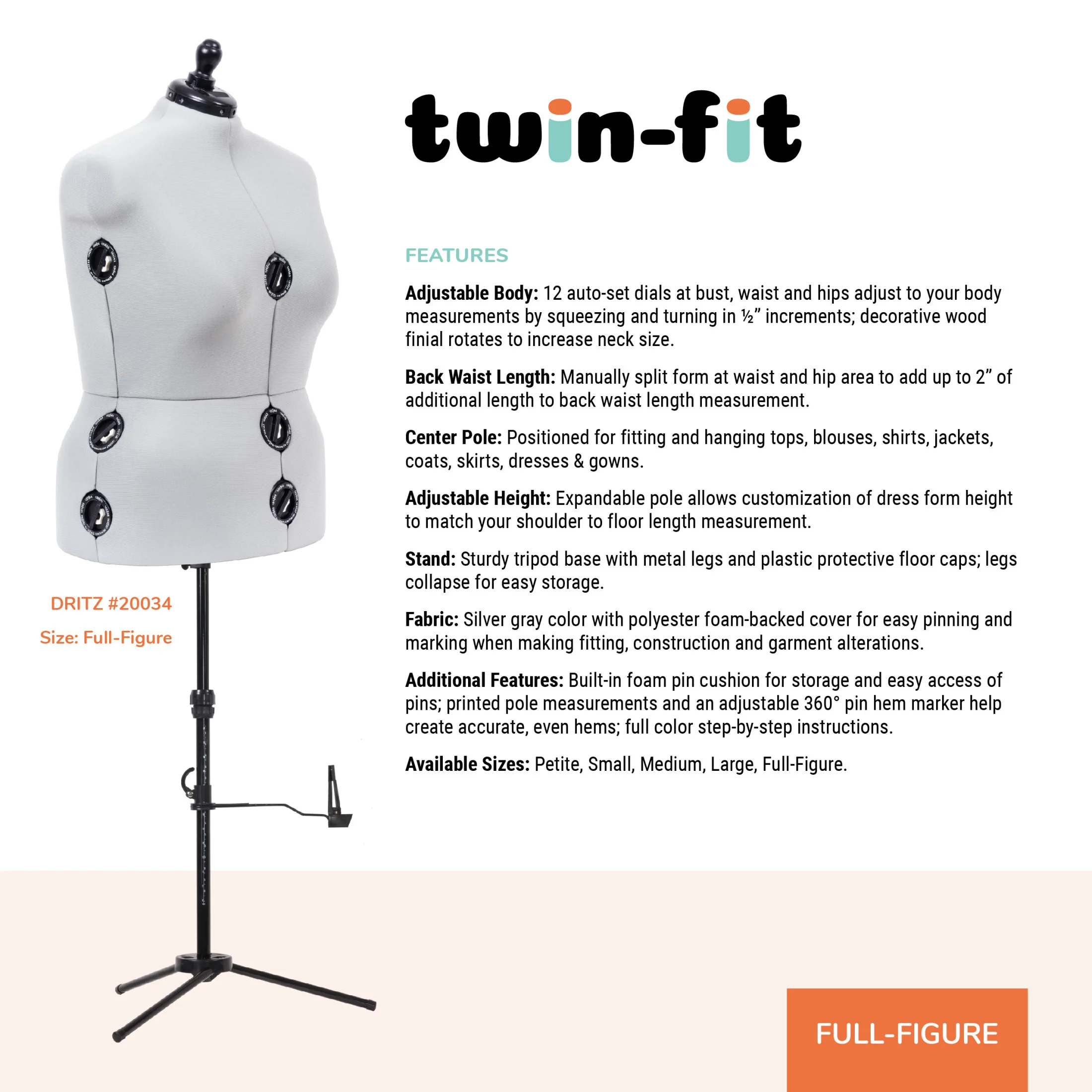 Twin-Fit Adjustable Dress Form - Image 38
