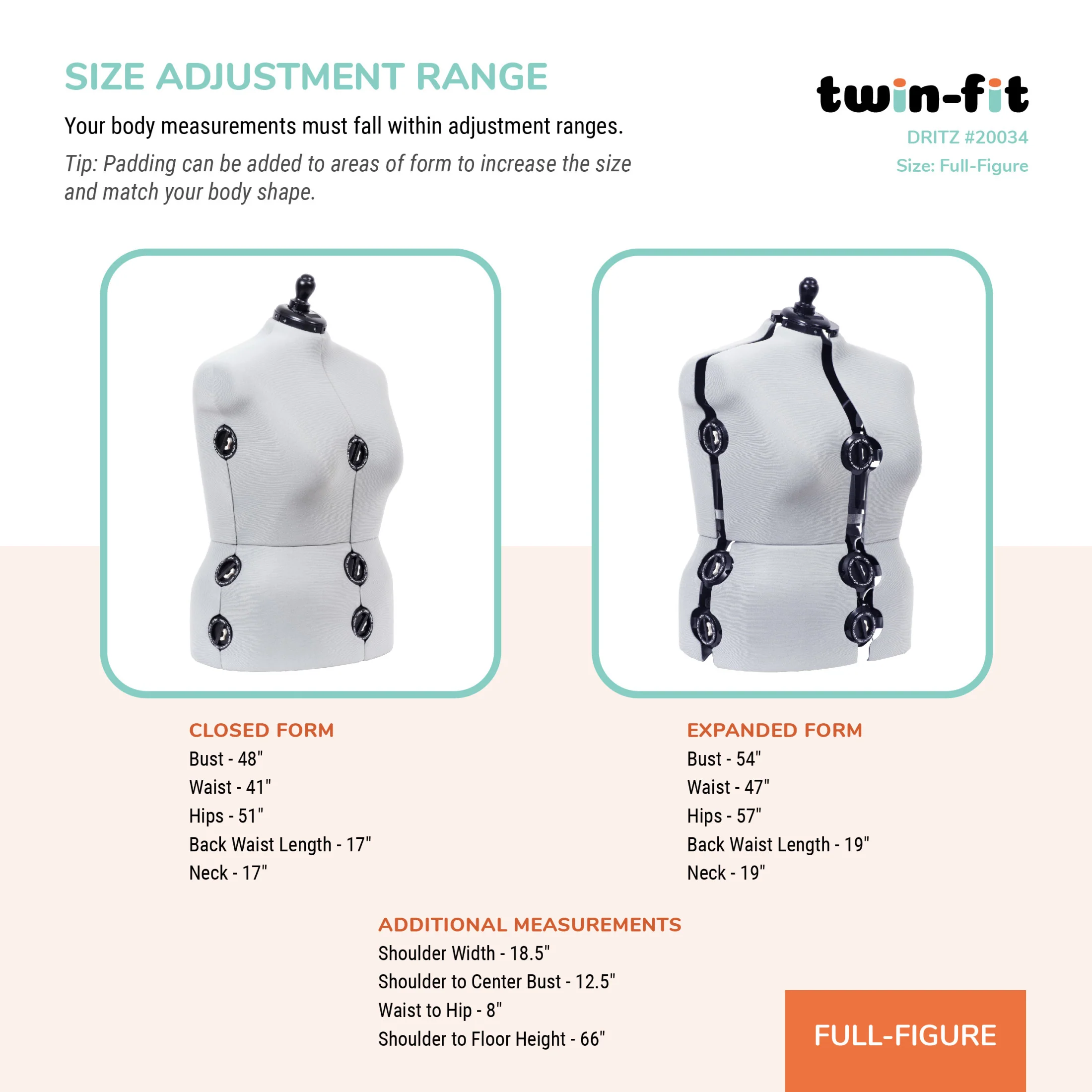 Twin-Fit Adjustable Dress Form - Image 39