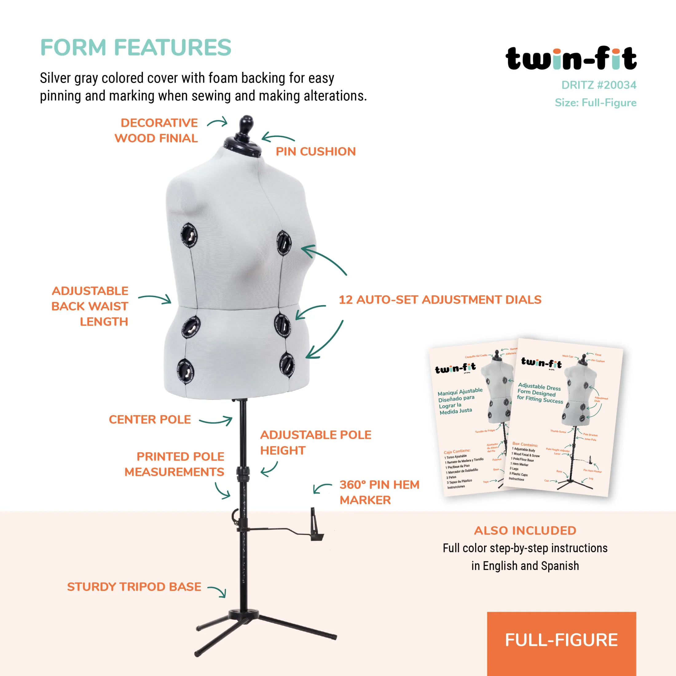 Twin-Fit Adjustable Dress Form - Image 40