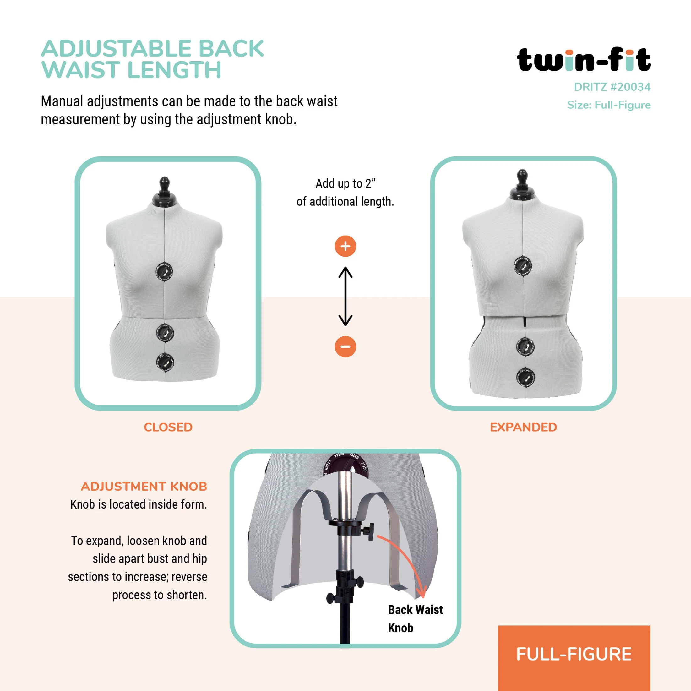 Twin-Fit Adjustable Dress Form - Image 43