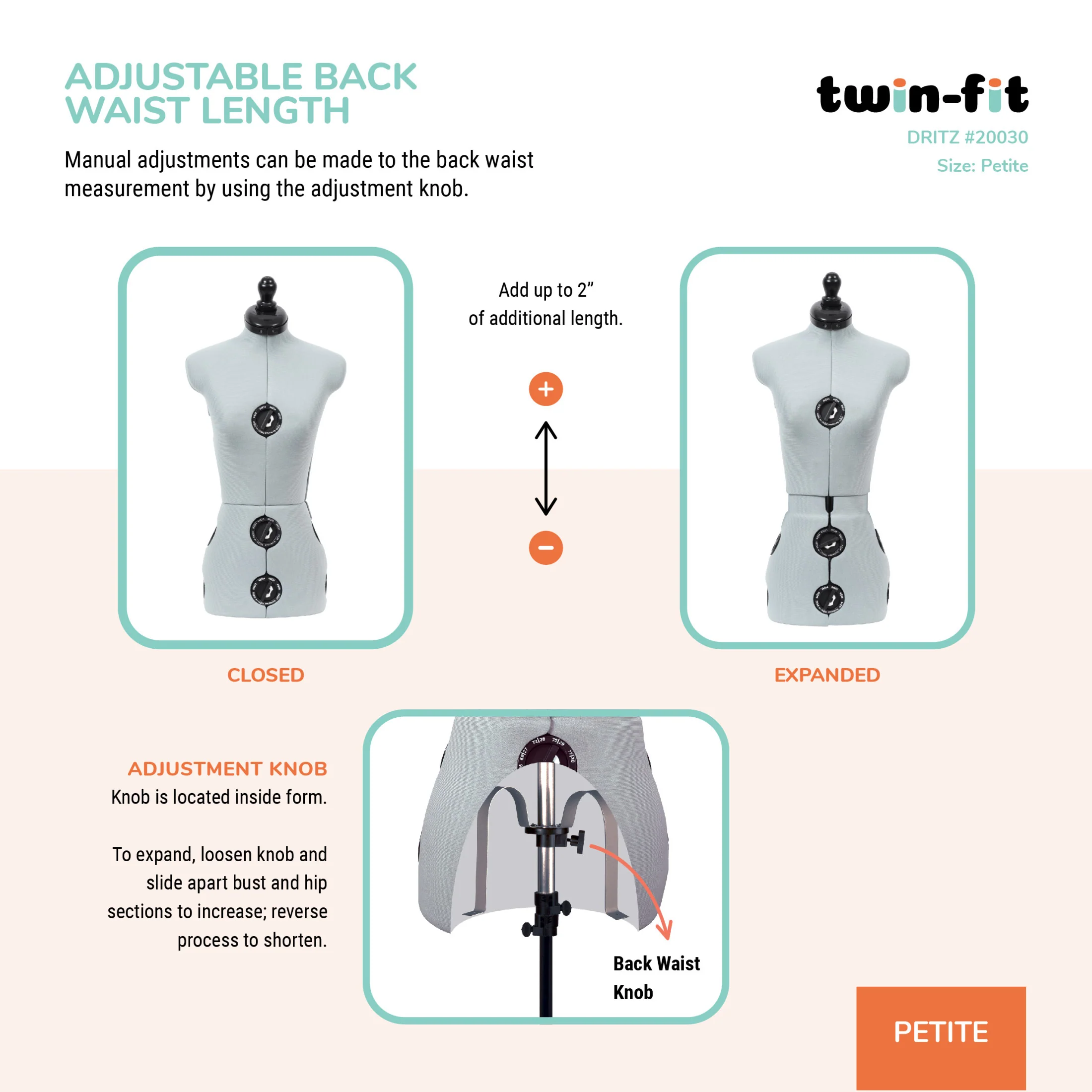 Twin-Fit Adjustable Dress Form - Image 7