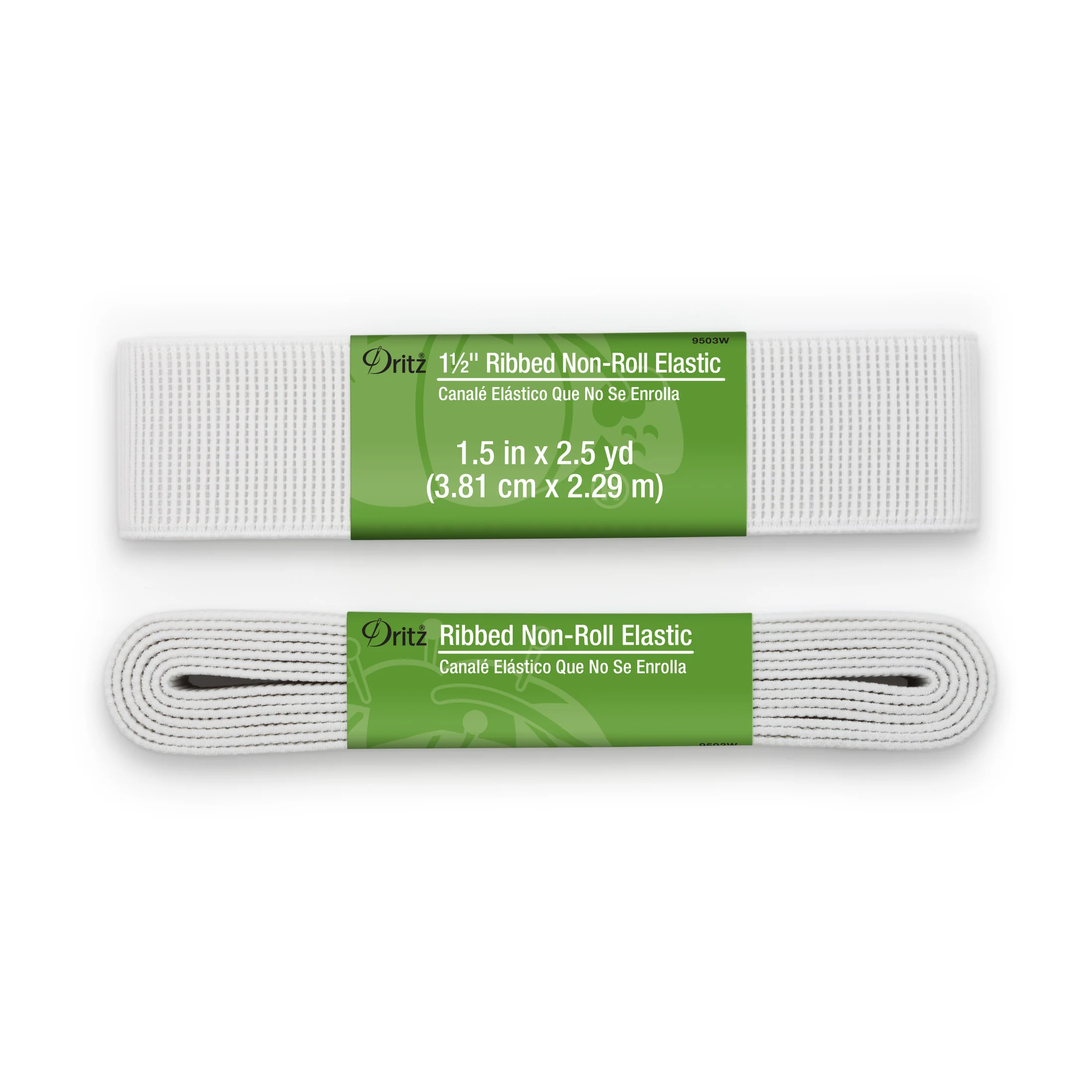 1-1/2" Ribbed Non-Roll Elastic, White - Image 6