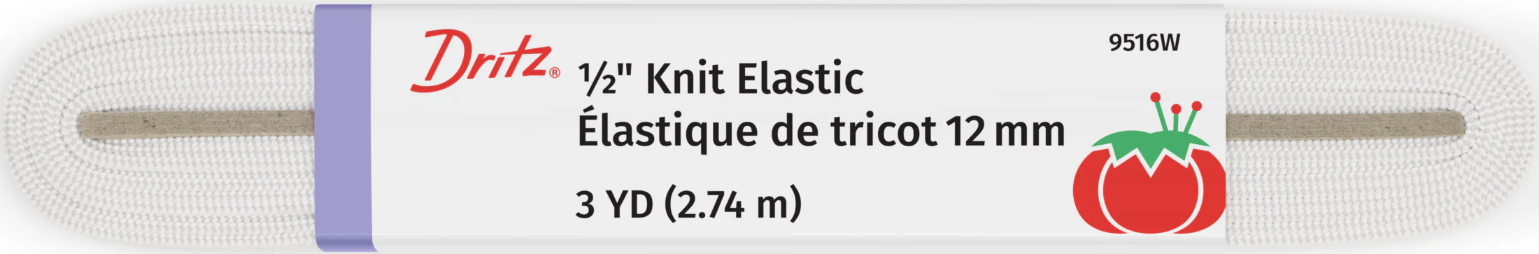 1/2" Knit Elastic, White - Image 5