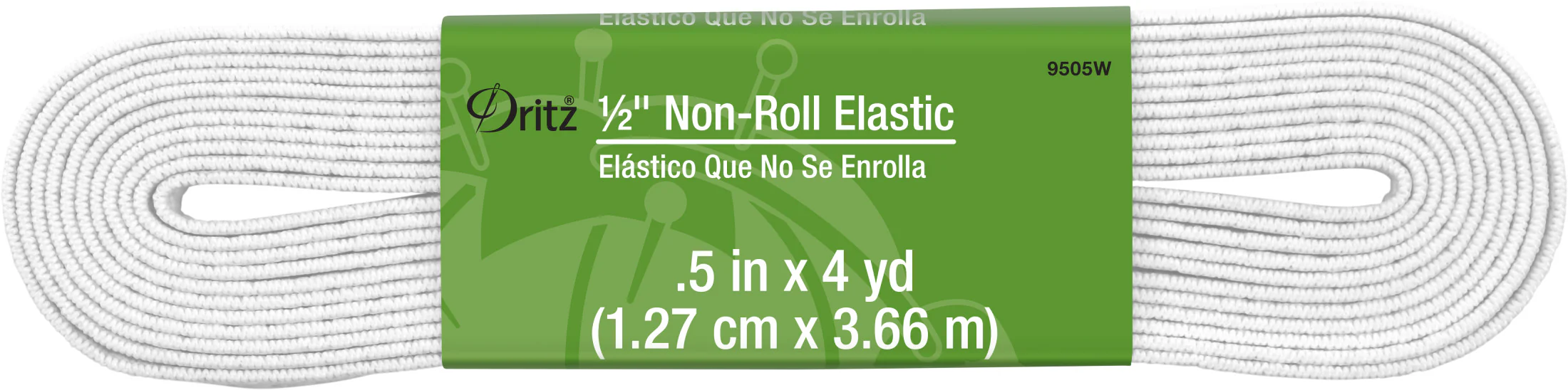 1/2" Non-Roll Elastic, White - Image 5